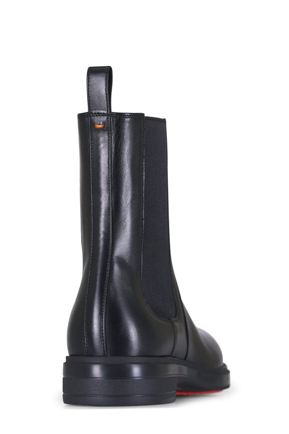 Santoni Easy Black Leather Pull On Boot - view 3