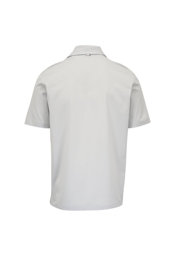 Herno Pearl Gray Cotton Short Sleeve Polo - view 3