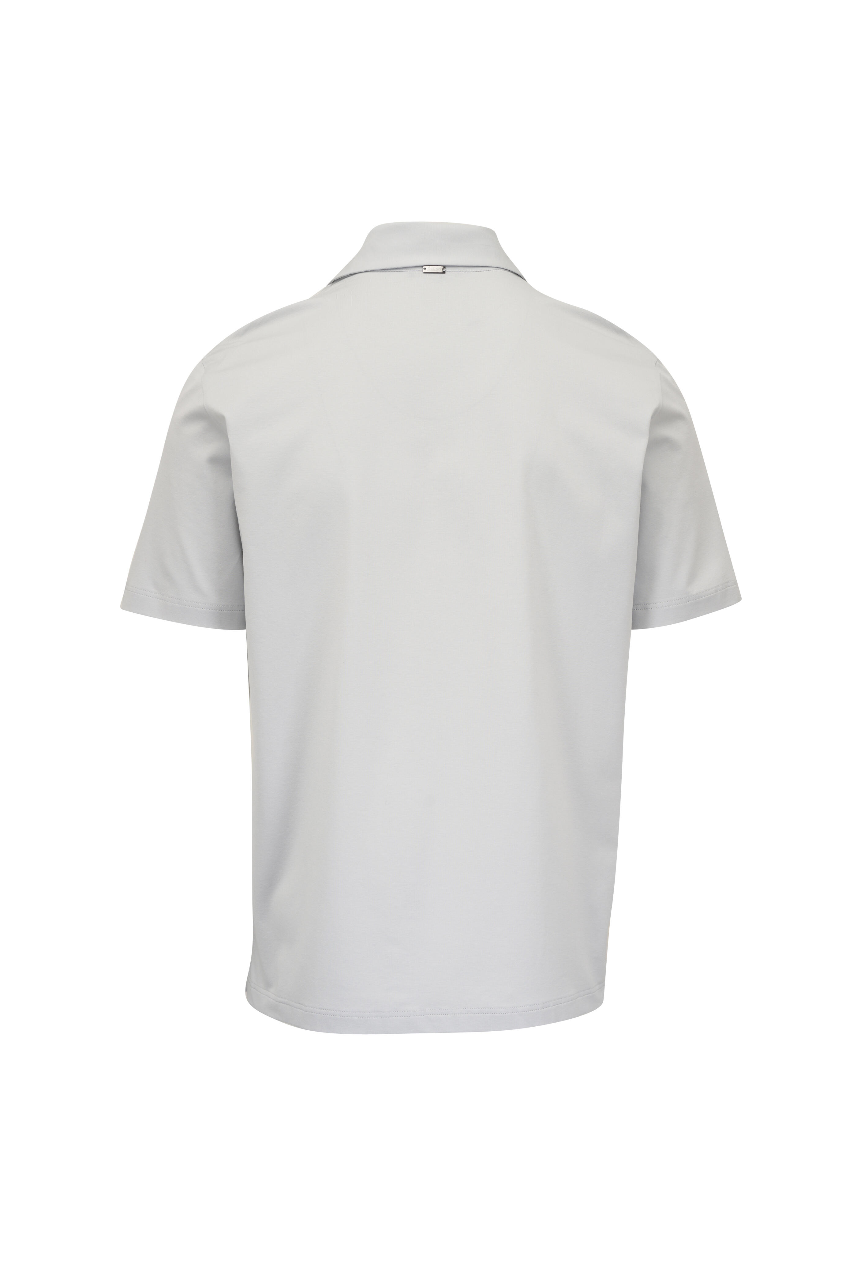 Herno - Pearl Gray Cotton Short Sleeve Polo