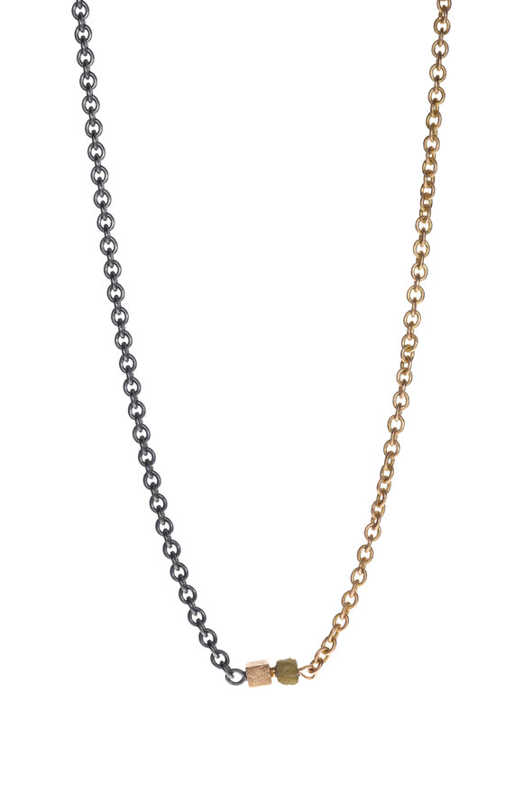 Todd Reed - Two Tone Chain with Raw Cube Necklace 