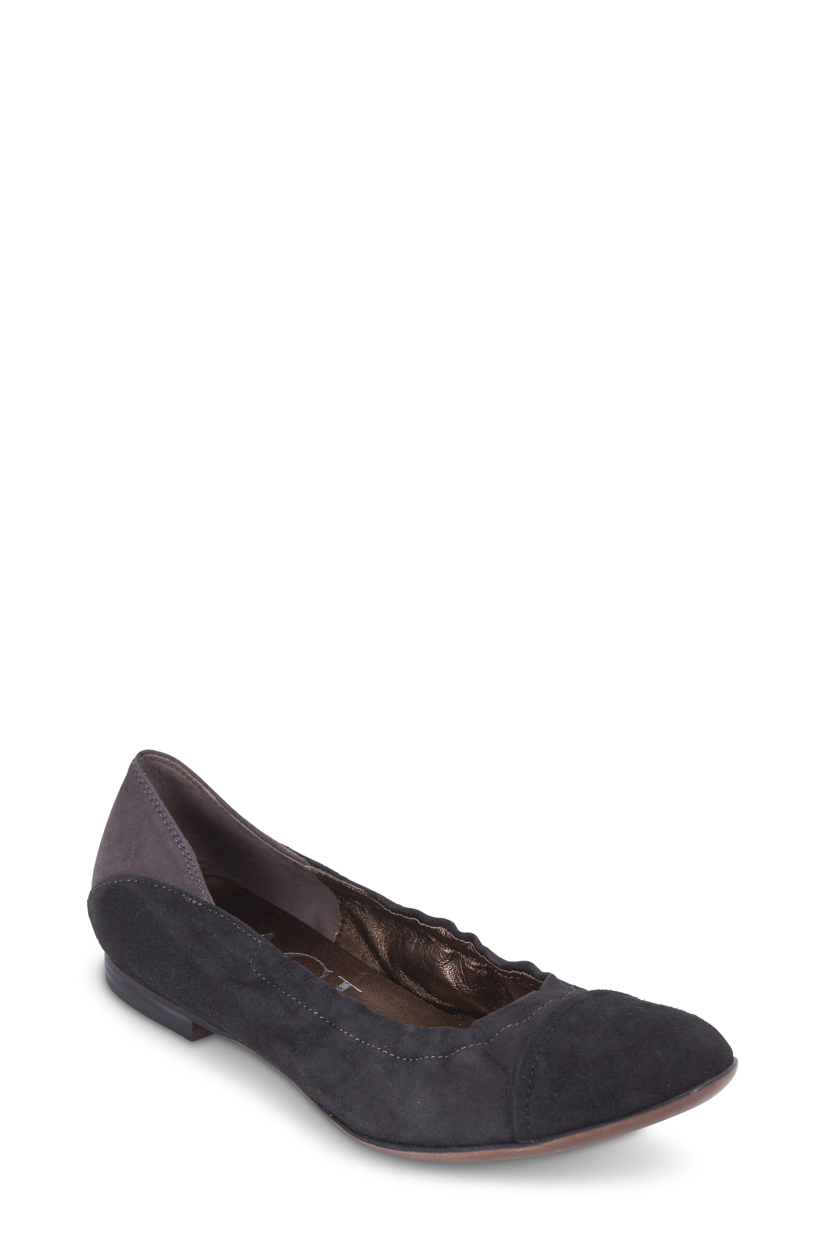 AGL - Black & Gray Tri-Tone Suede Ballet Flat