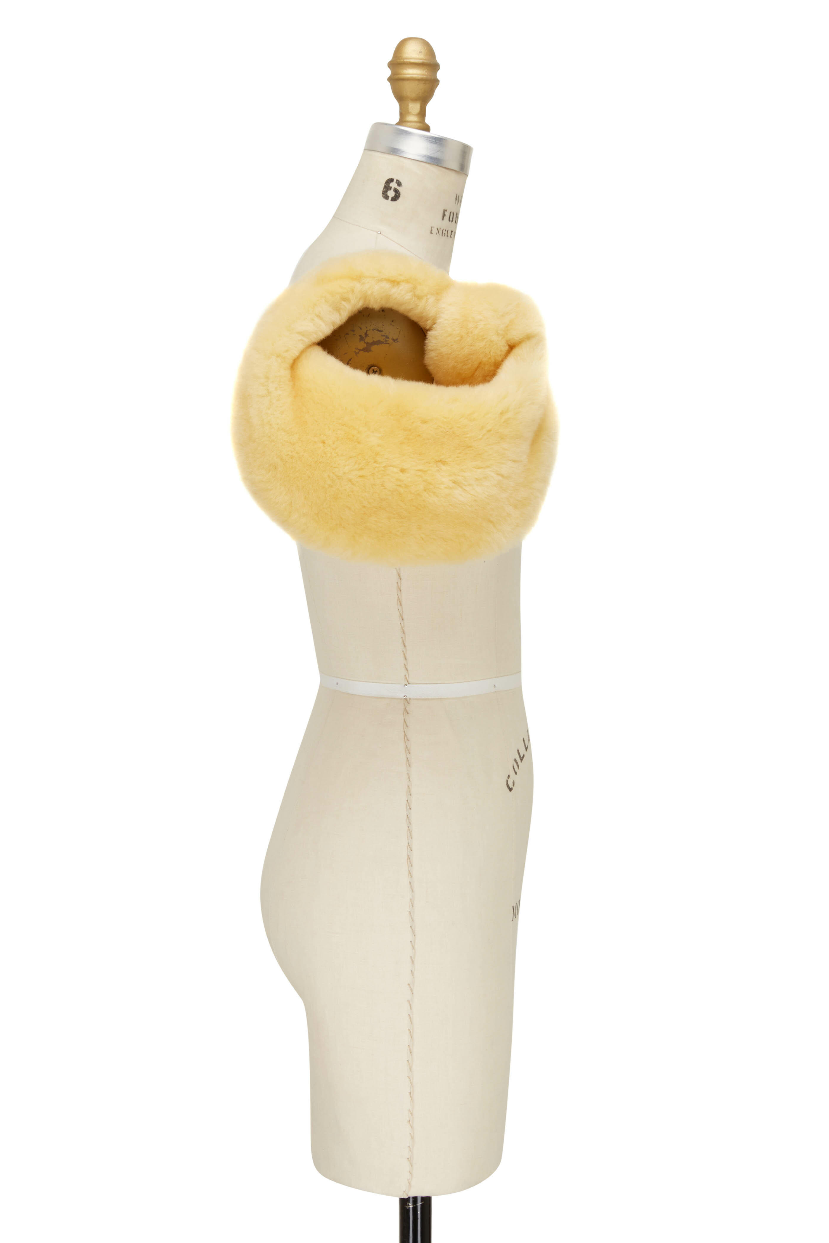 Bottega Veneta - Jodie Teddy Gold Shearling Mini Knot Hobo Bag