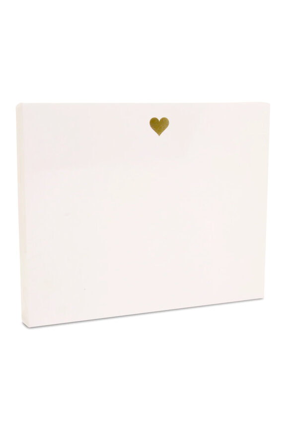 Black Ink Gold Heart Large Luxe Notepad