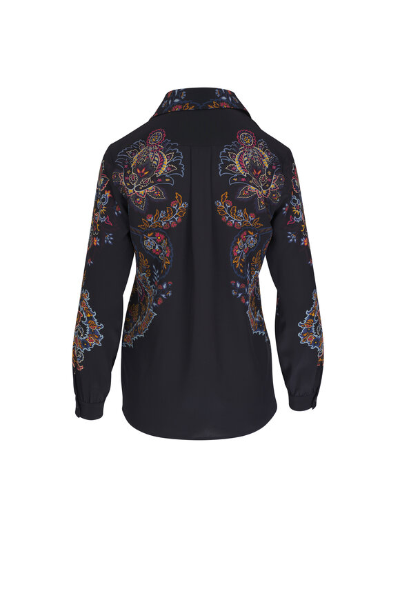 Etro - Black Paisley Print Silk Shirt