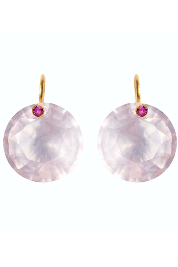Marie-Hélène De Taillac Large Rose Quartz Gem Earrings