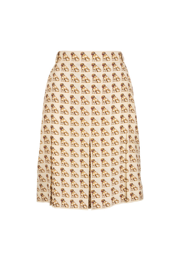 Valentino - Gold Tweed Mini Skirt | Mitchell Stores