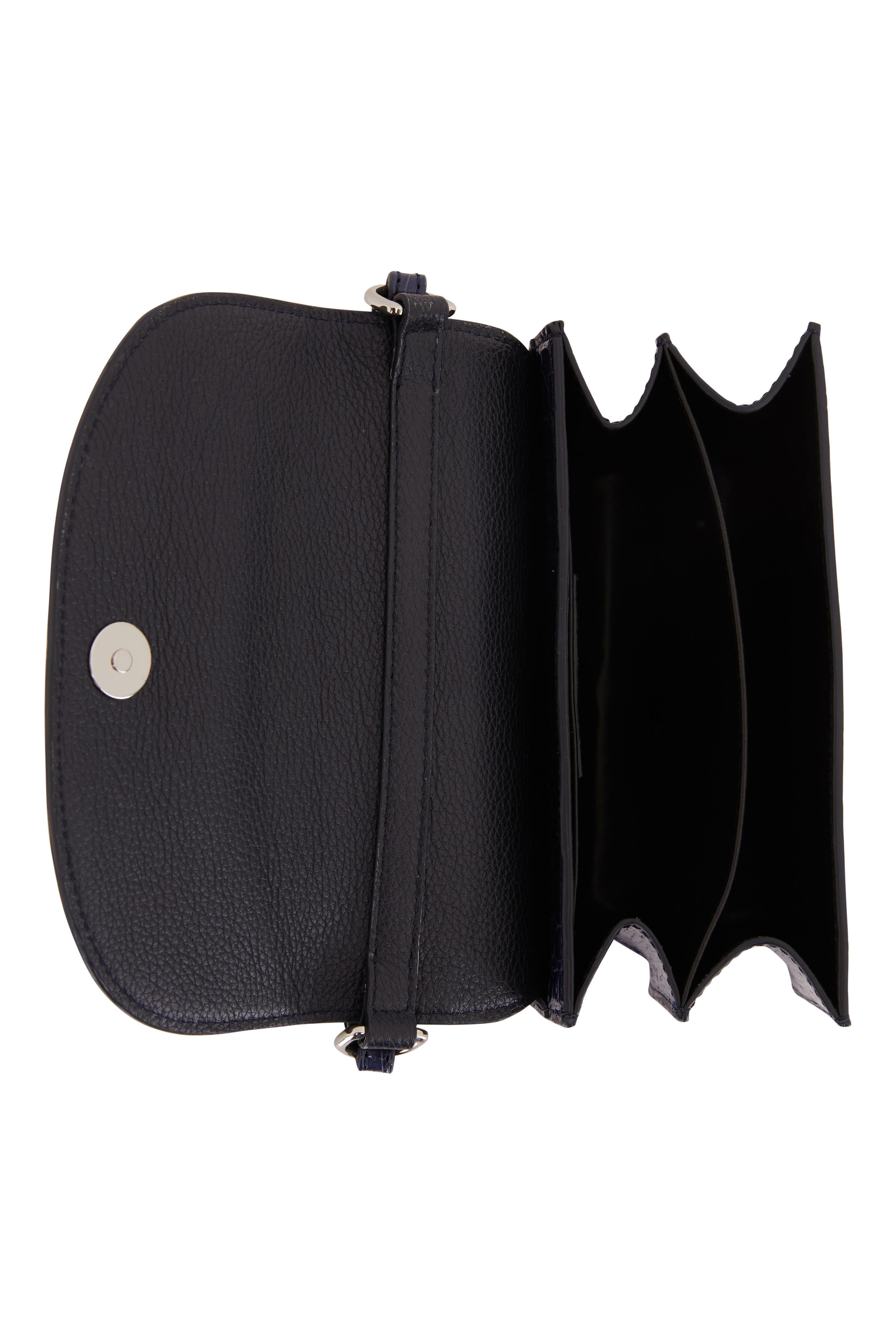 Maria Oliver - Valencia Navy Shiny Crocodile Crossbody