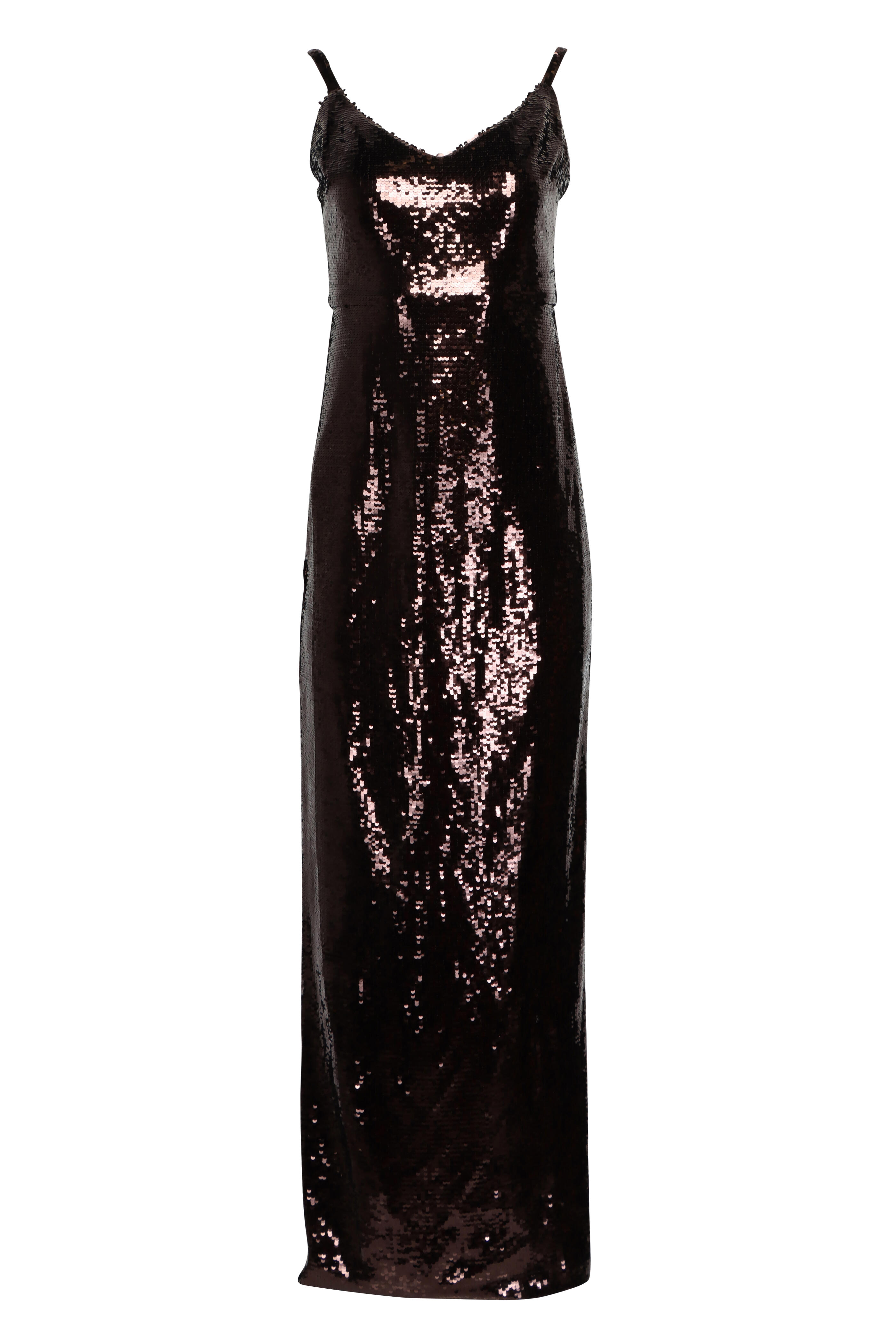 L'Agence - Karma Chocolate Sequin Maxi Dress