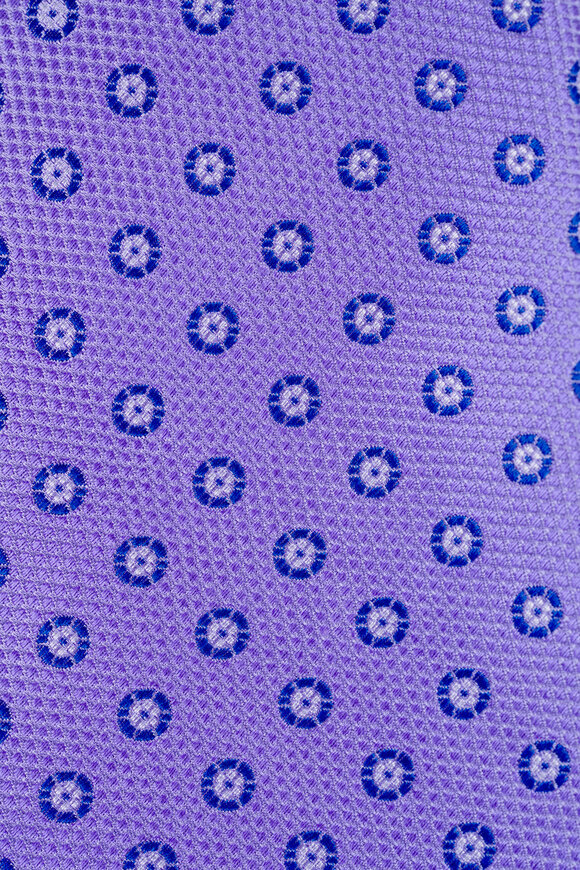 Canali Lavender Geometric Silk Necktie - view 2