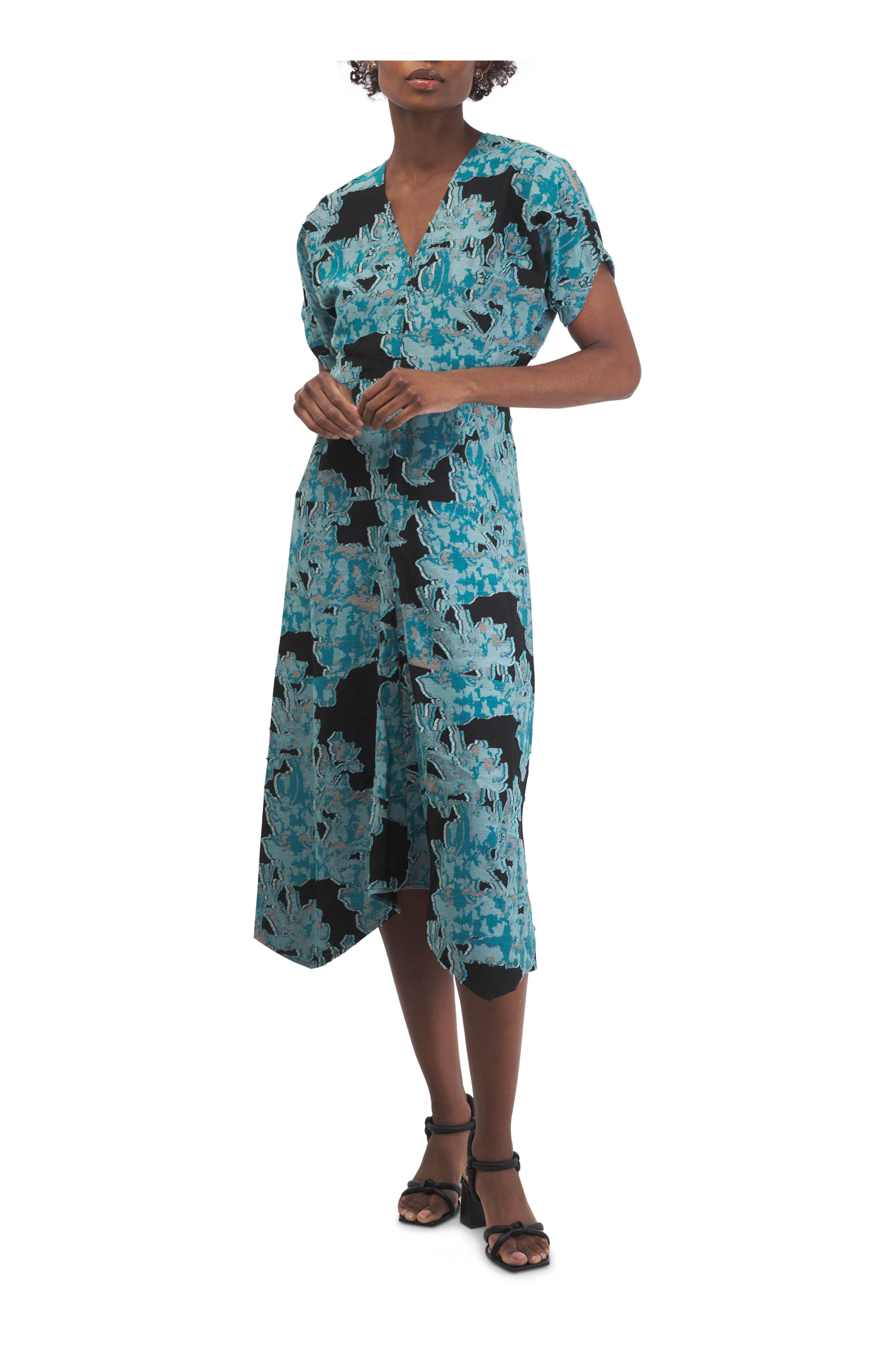 Zero + Maria Cornejo - Aissa Joi Black & Turquoise Dress