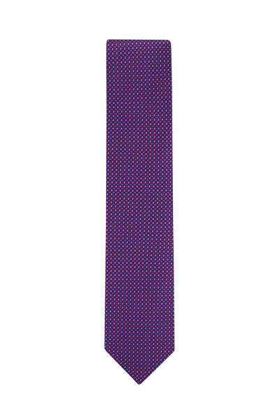 Dolce Punta - Purple Geometric Silk Necktie | Mitchell Stores