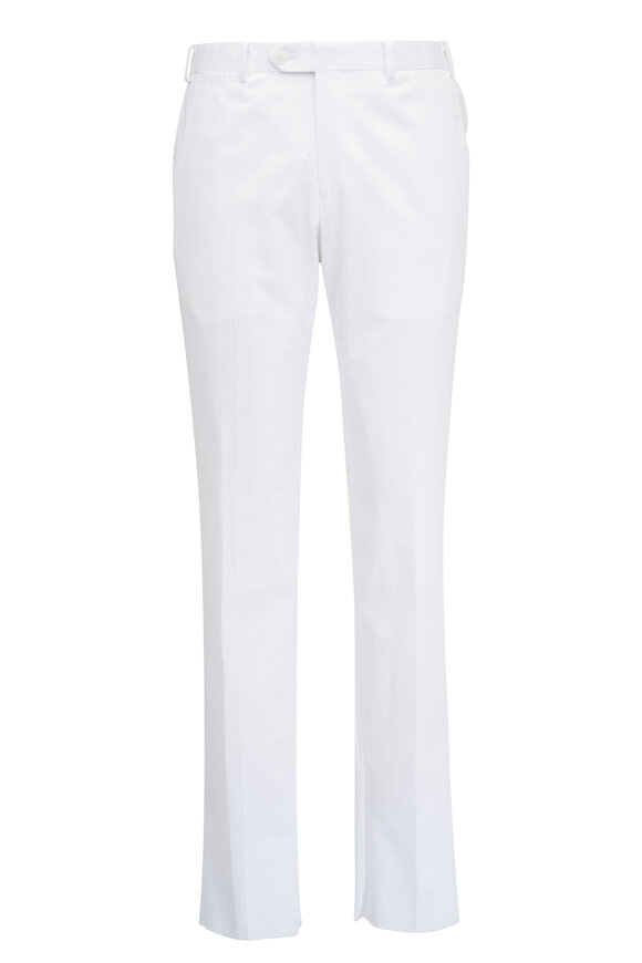 Atelier Munro White Cotton Dress Pant 