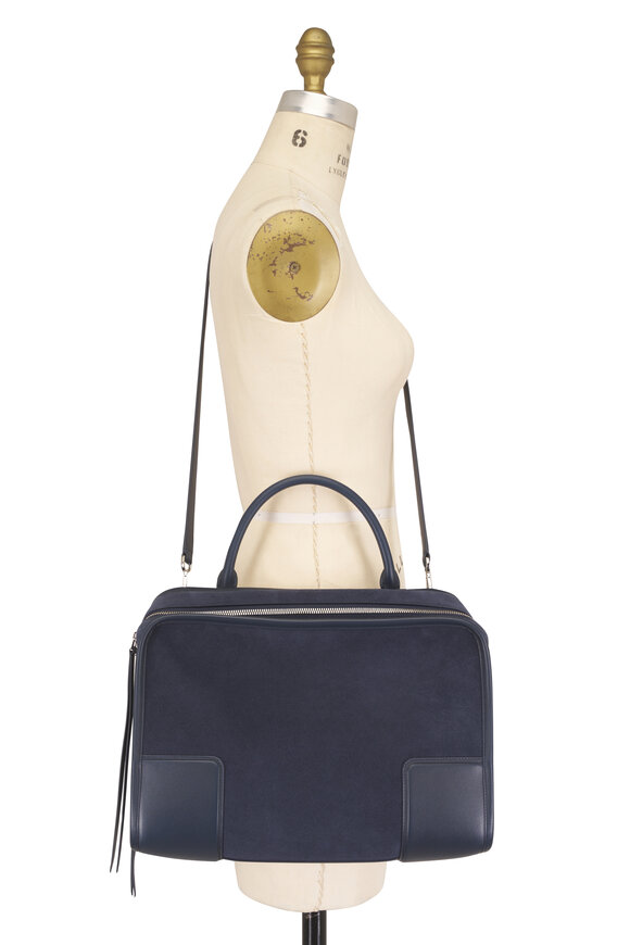 Loewe Large Amazona 180 Deep Navy Suede Bag - view 7