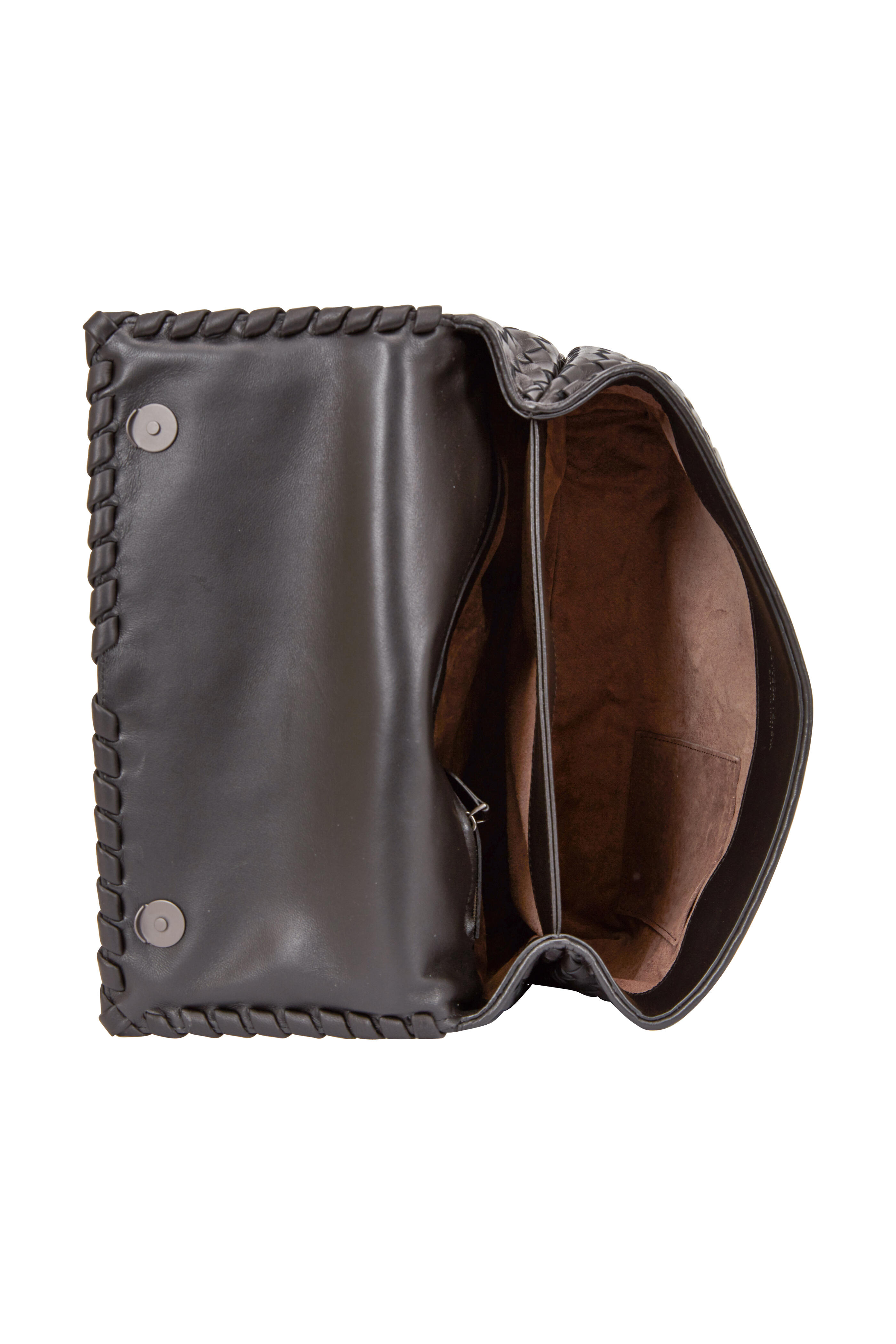 Bottega Veneta Black Intrecciato Leather Mini Olimpia Shoulder Bag