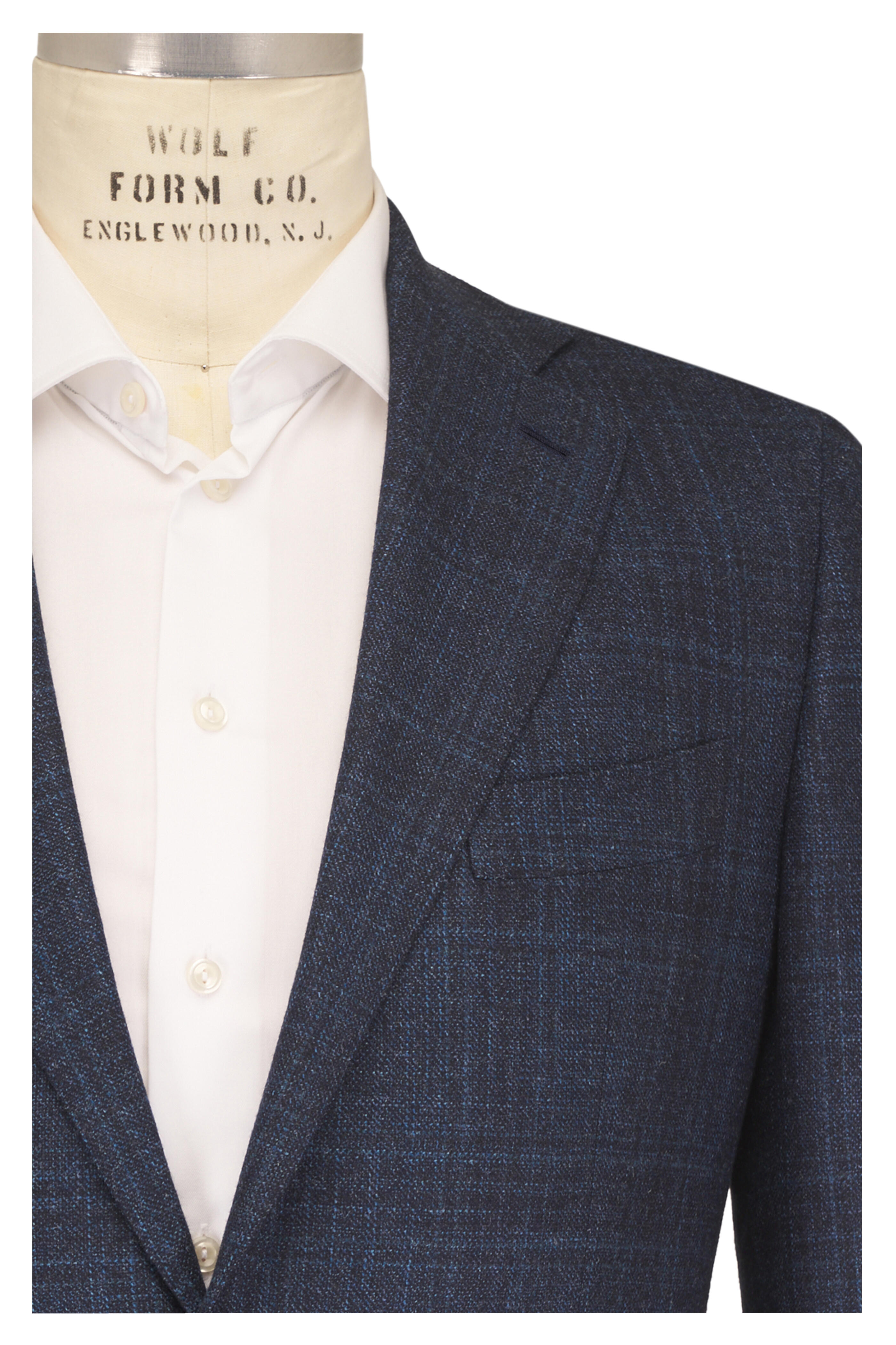 Atelier Munro - Blue Check Wool, Silk & Cashmere Sportcoat - view 1