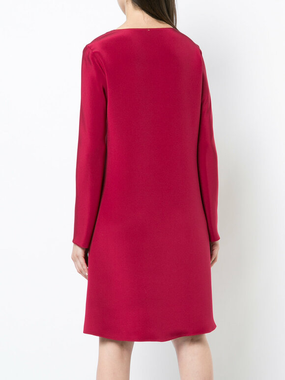 Peter Cohen - Dark Red Long Sleeve Silk Tour Dress