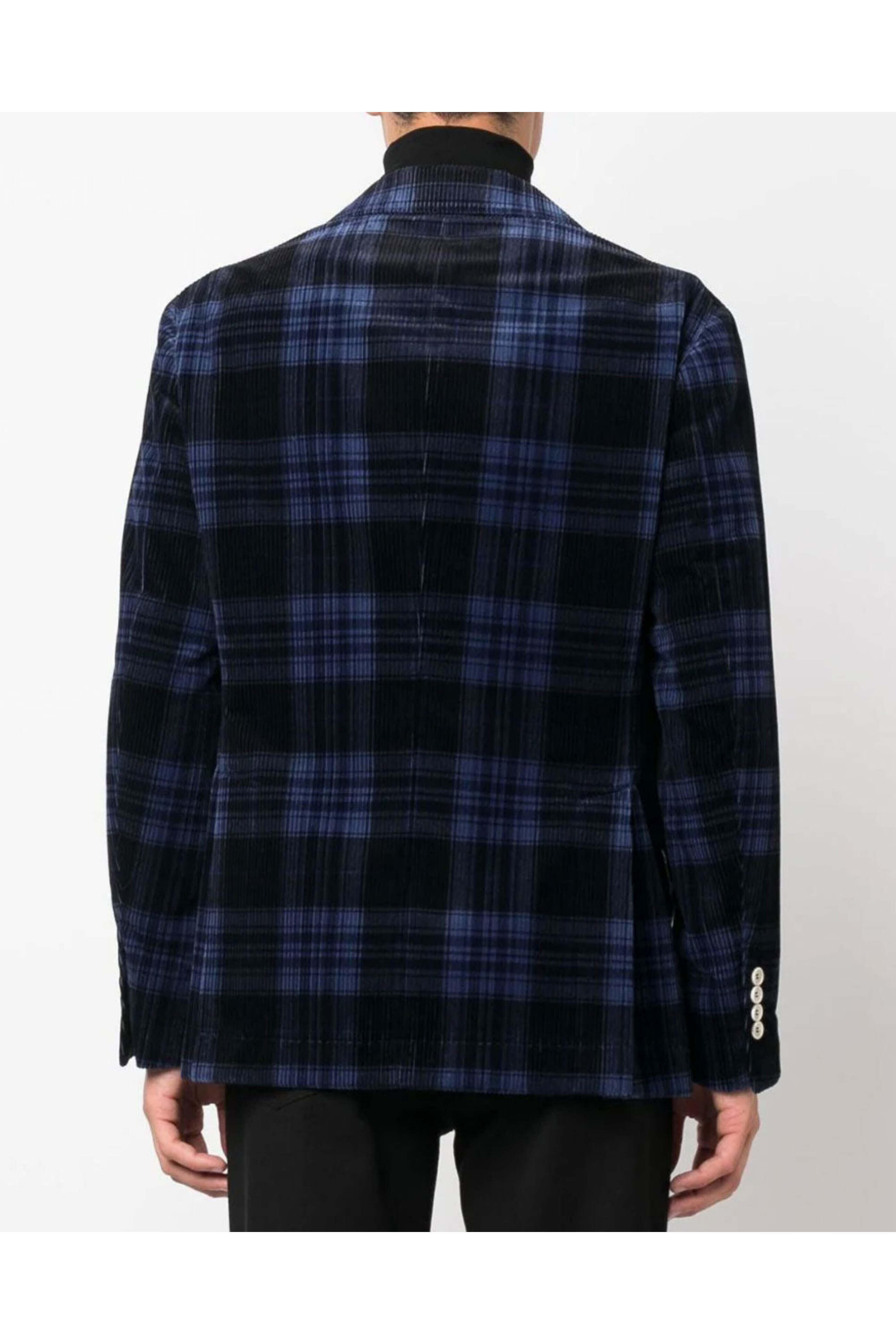Brunello Cucinelli MP126P8703C8950 関税送料込 Brunello Cucinelli - Blue and Black Prince of Wales Corduroy