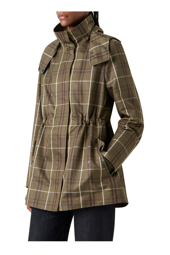 Akris Punto Olive Plaid Techno Taffeta Rain Jacket - view 4