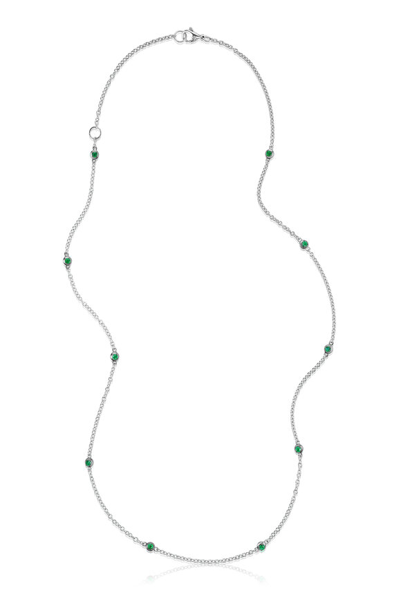 Nam Cho 18k White Gold Emerald Station Adjustable Necklace - view 1