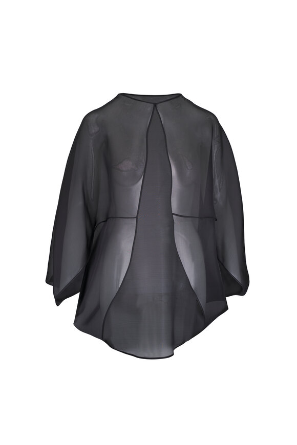 Peter Cohen Spanish Black Ball Cape Organza Blouse