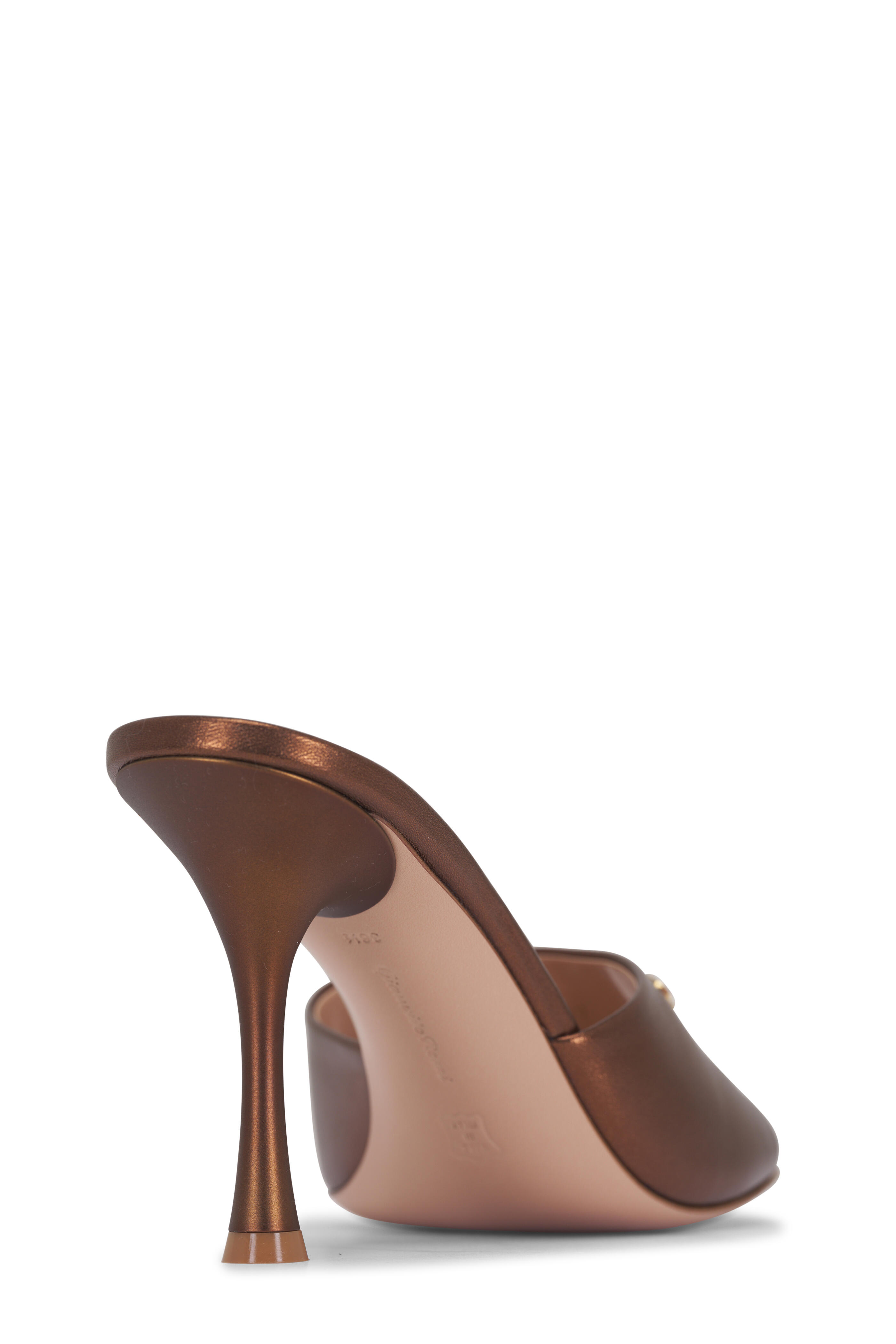 Gianvito Rossi - Chocolate Metallic Leather Sandal, 85mm
