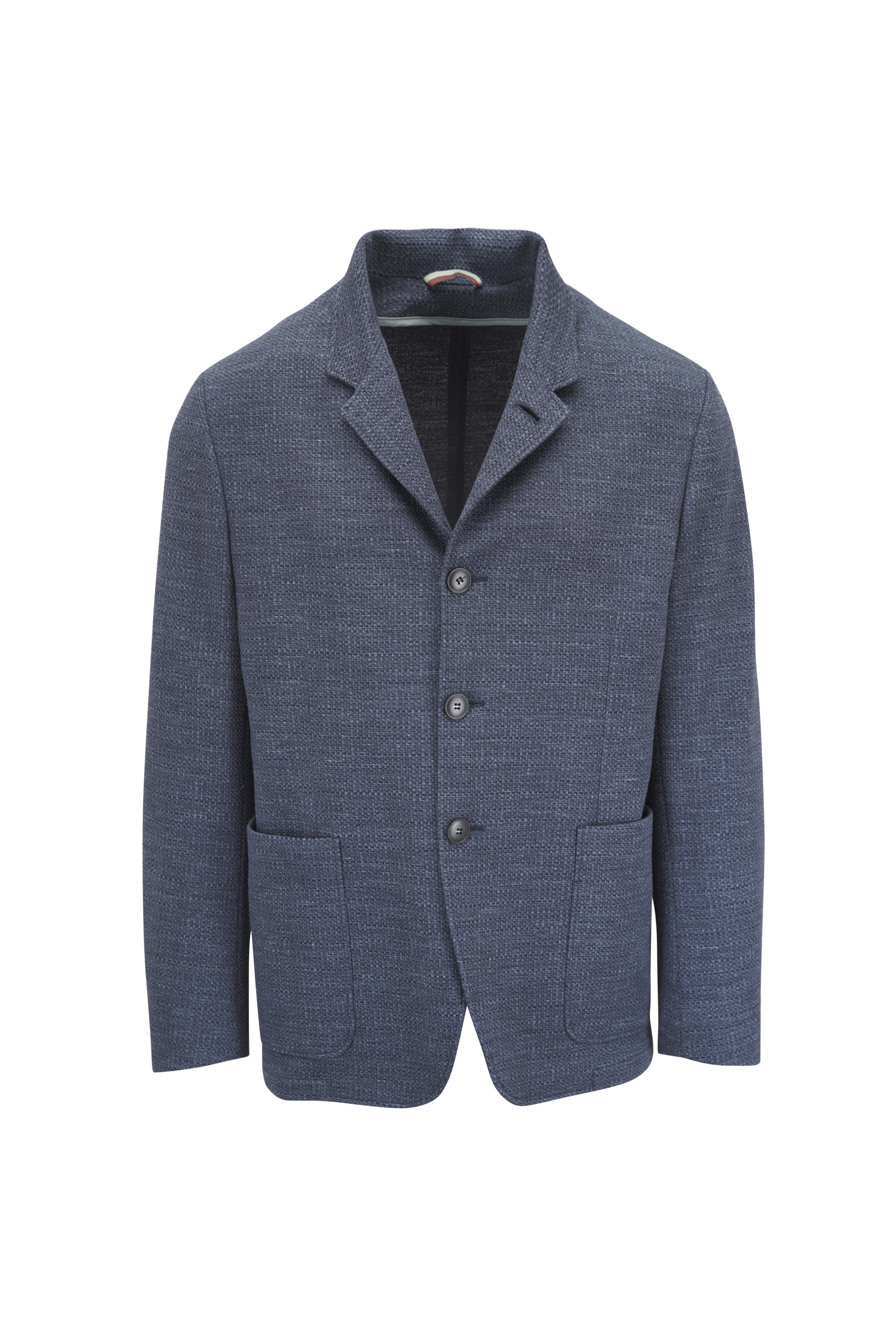 Canali - Medium Blue Textured Hybrid Jacket - view 1