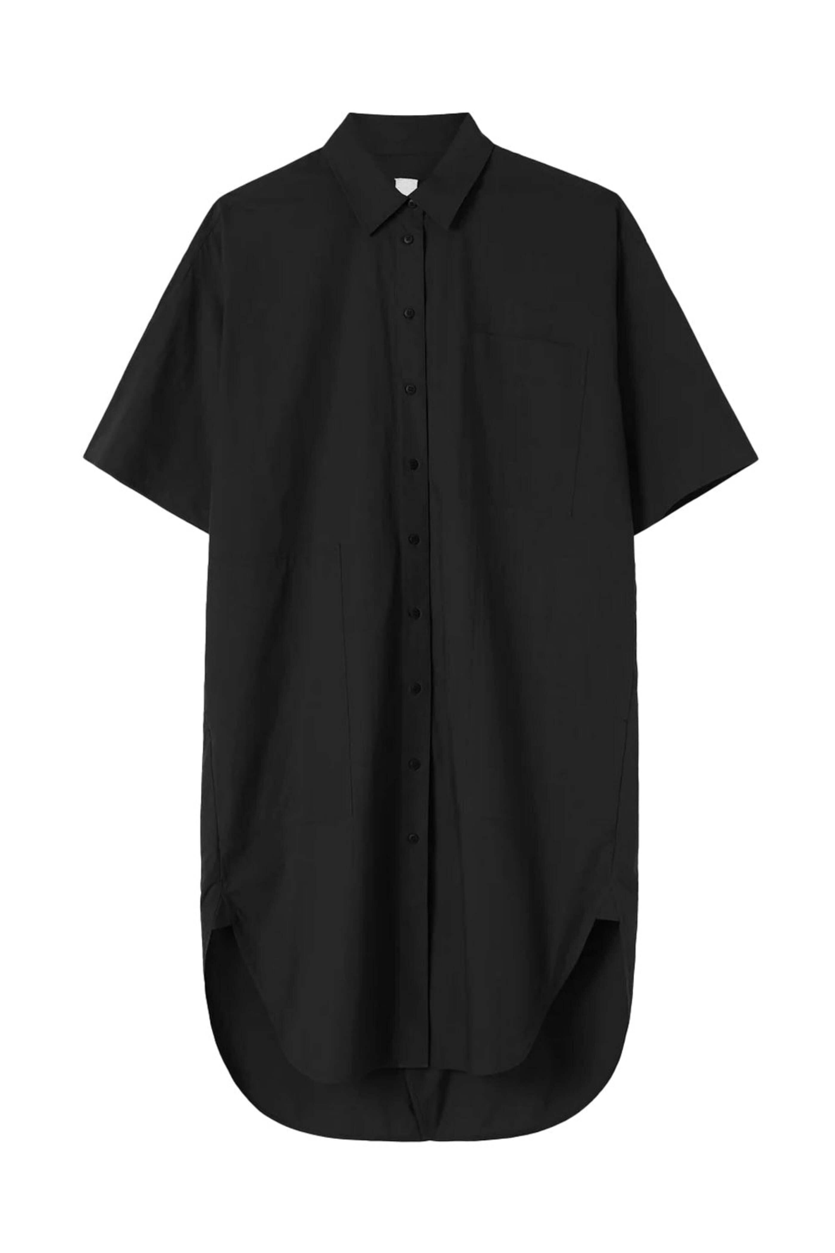Lee Mathews - Black Poplin Short Sleeve LM Shirt Dress