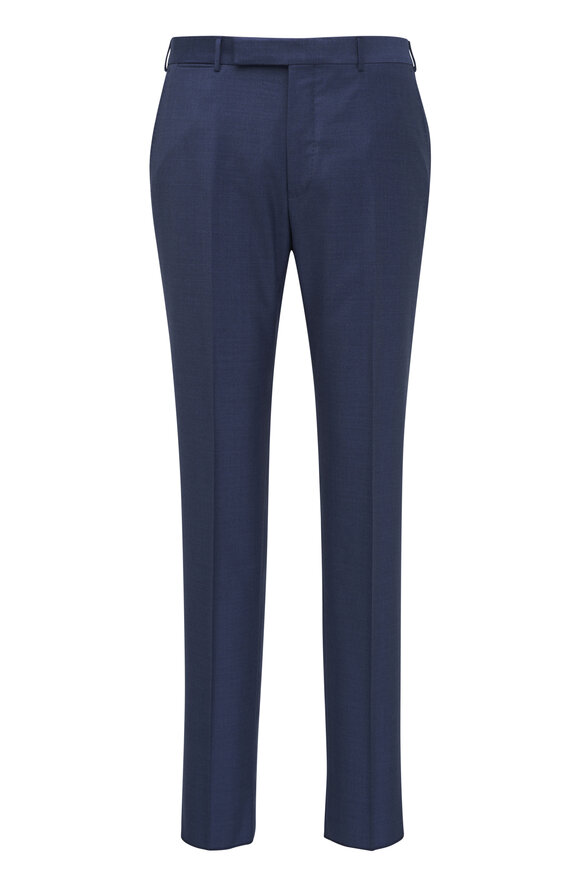 Zegna - Blue Twill Wool Pant 