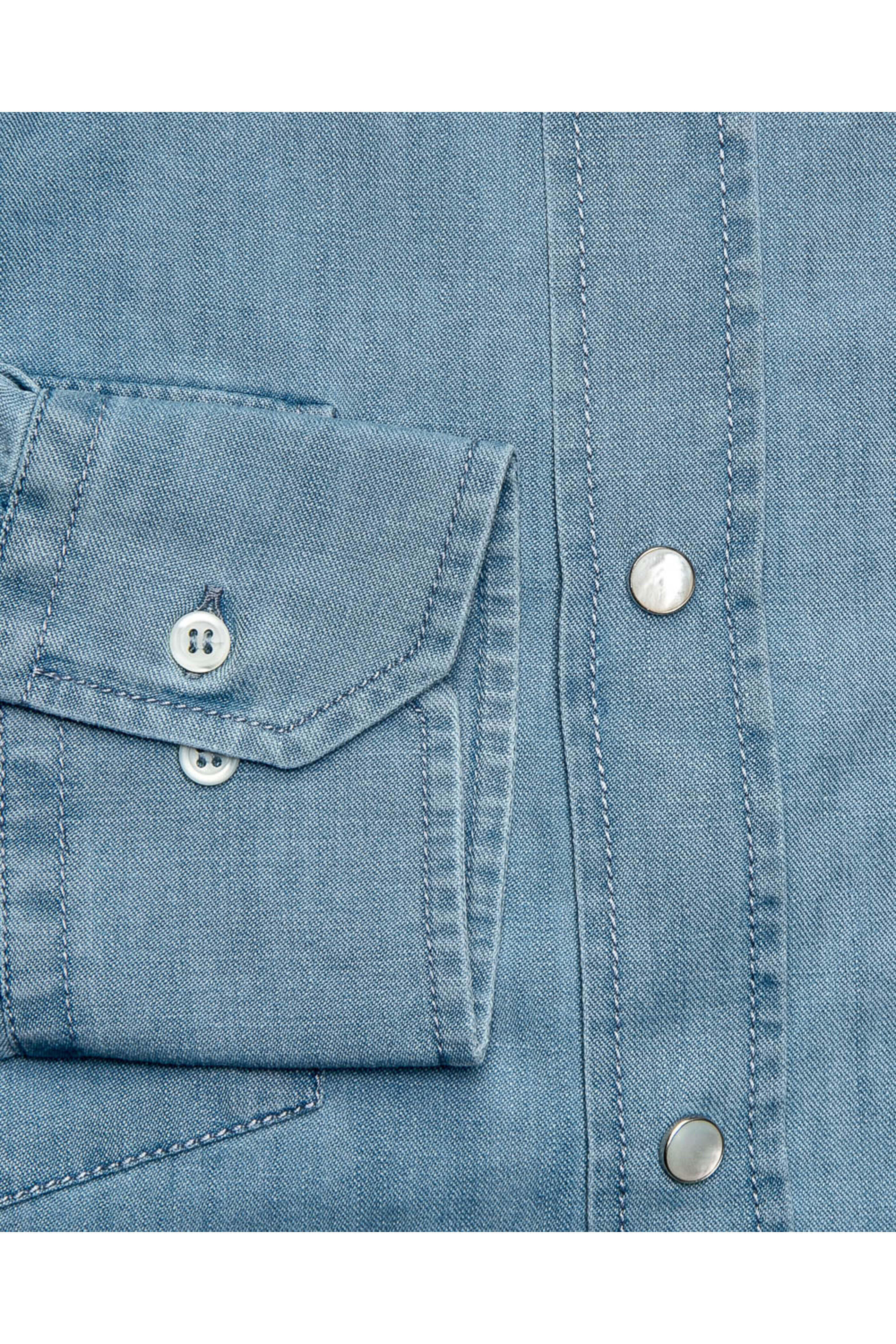 Brunello Cucinelli - Light Wash Western Denim Shirt