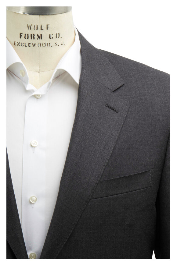 Canali - Solid Basic Gray Wool Suit