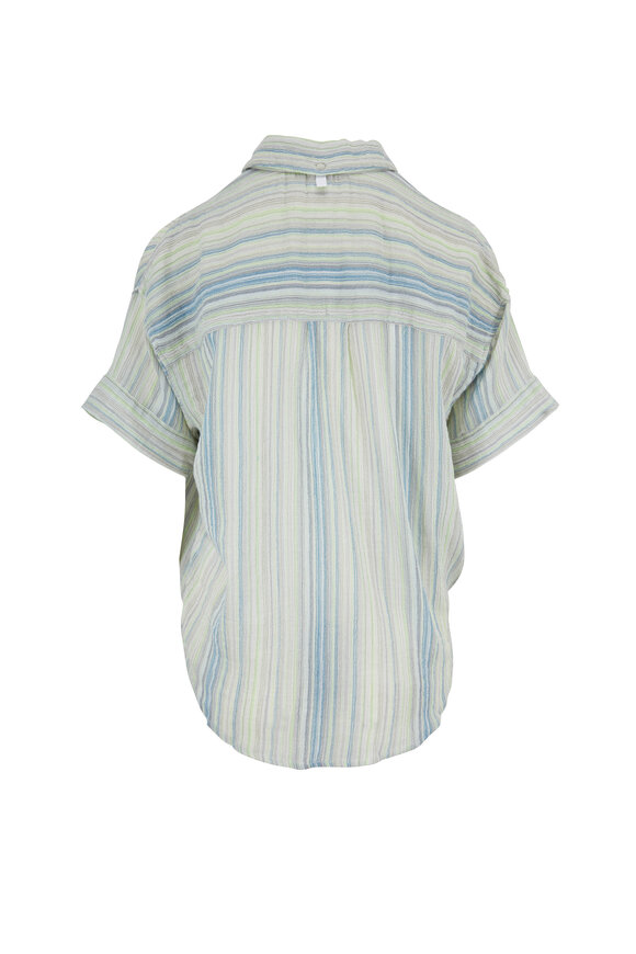 Rag & Bone - Lenny Blue Multi Stripe Tie Front Shirt