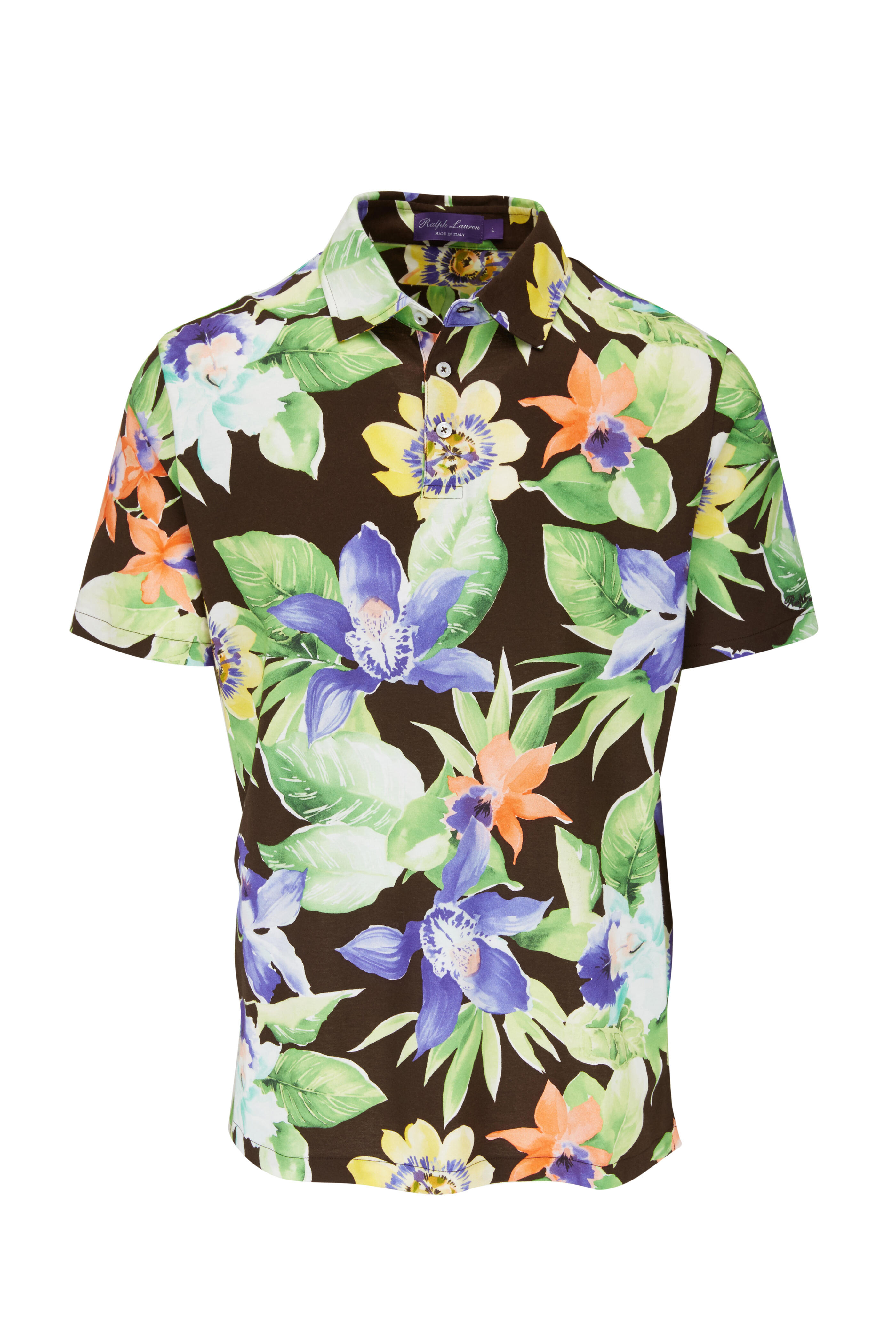 Ralph Lauren Purple Label - Brown Multi Floral Print Polo