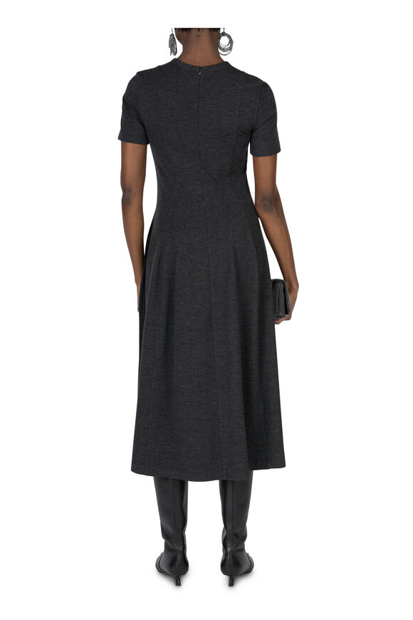 Brunello Cucinelli - Anthracite Fitted Jersey Dress 
