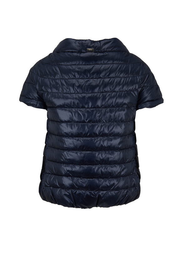 Herno - Iconic Emilia Navy Cap Sleeve Jacket