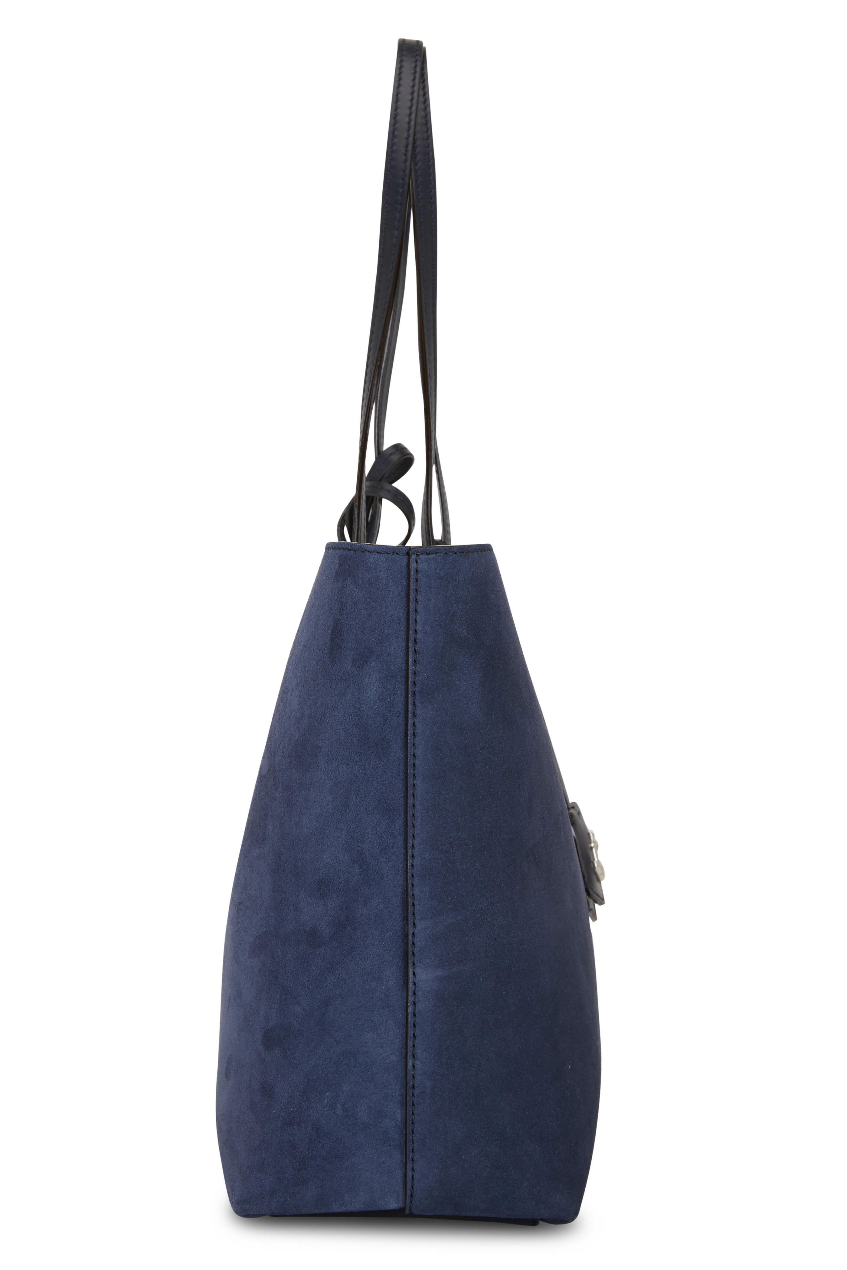 Jimmy Choo - Nnine2Five Navy Suede Tote | Mitchell Stores