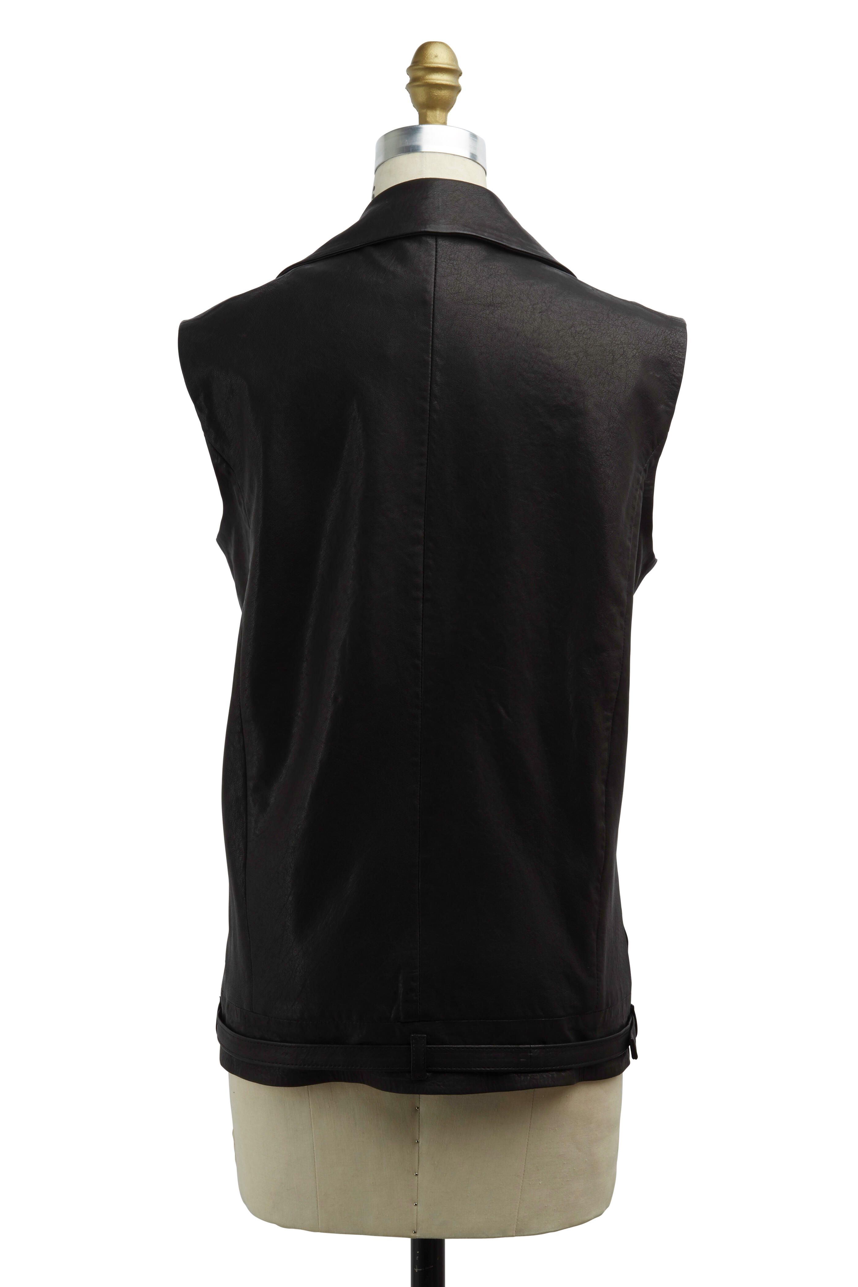 J Brand - Hubbard Black Leather Oversized Vest