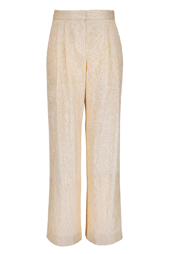 TWP Sulli Ivory & Gold Sequin Pant