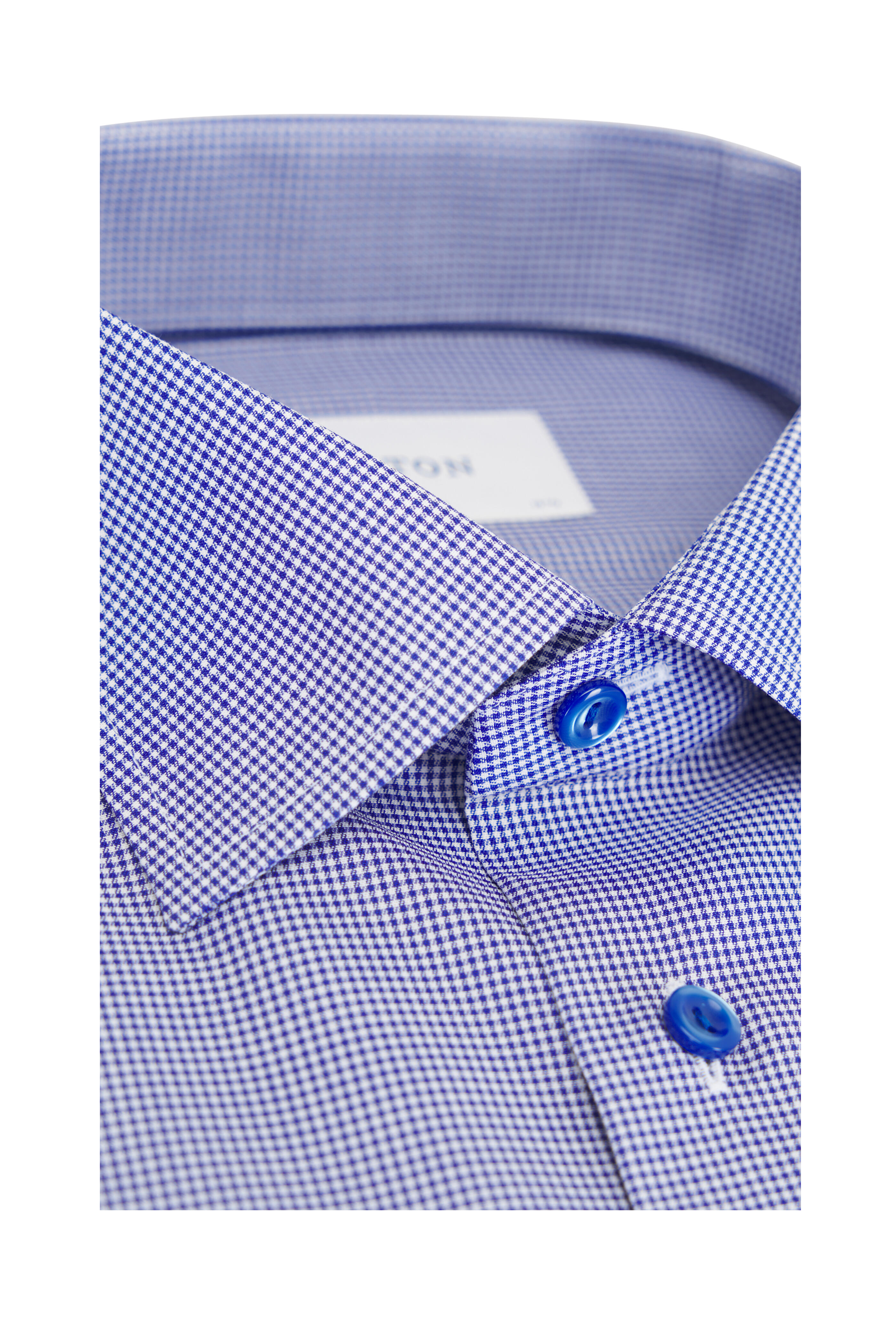 Eton - Navy Blue Mini Check Cotton Dress Shirt