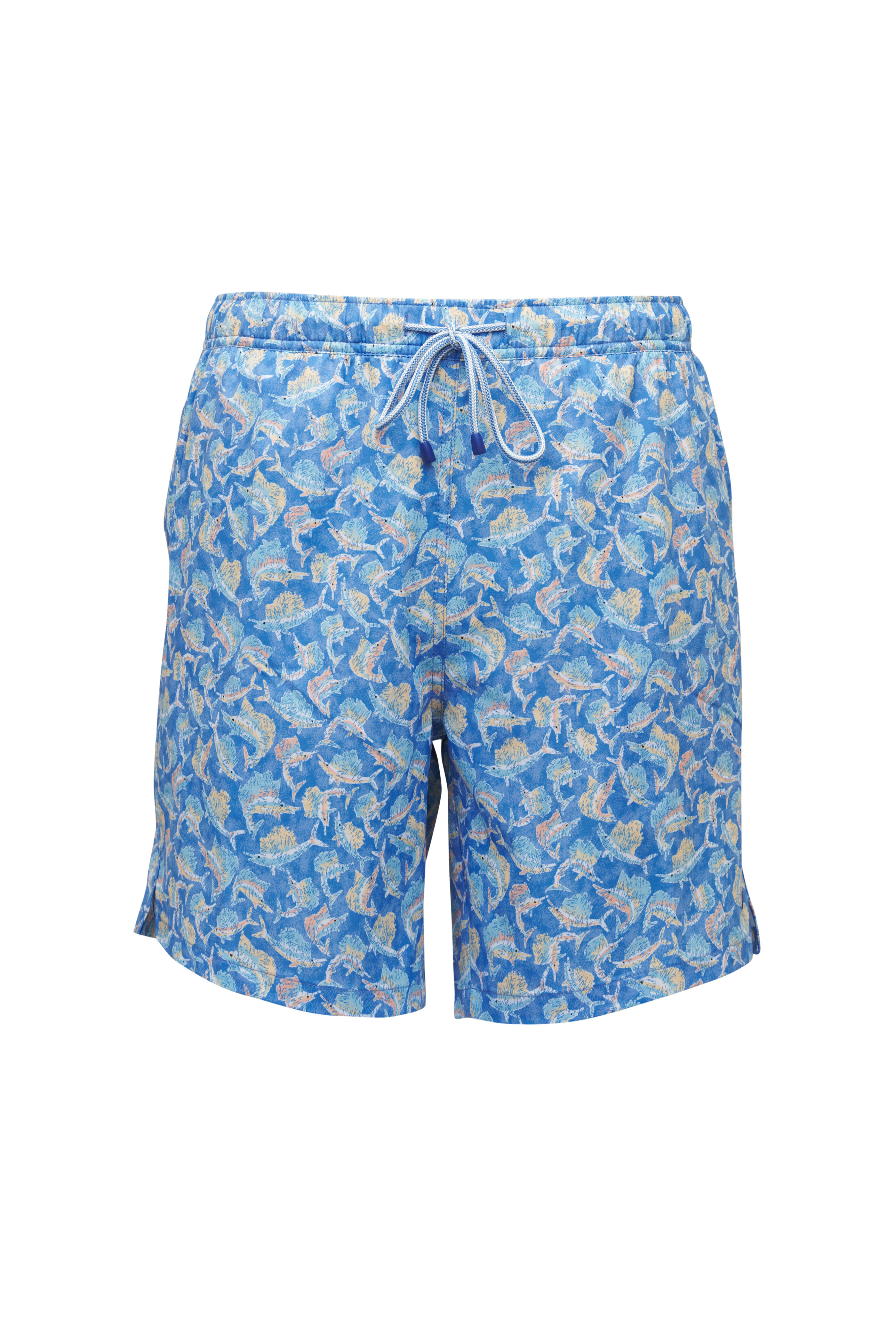 Peter Millar - Blue Tackle The Day Swim Trunks