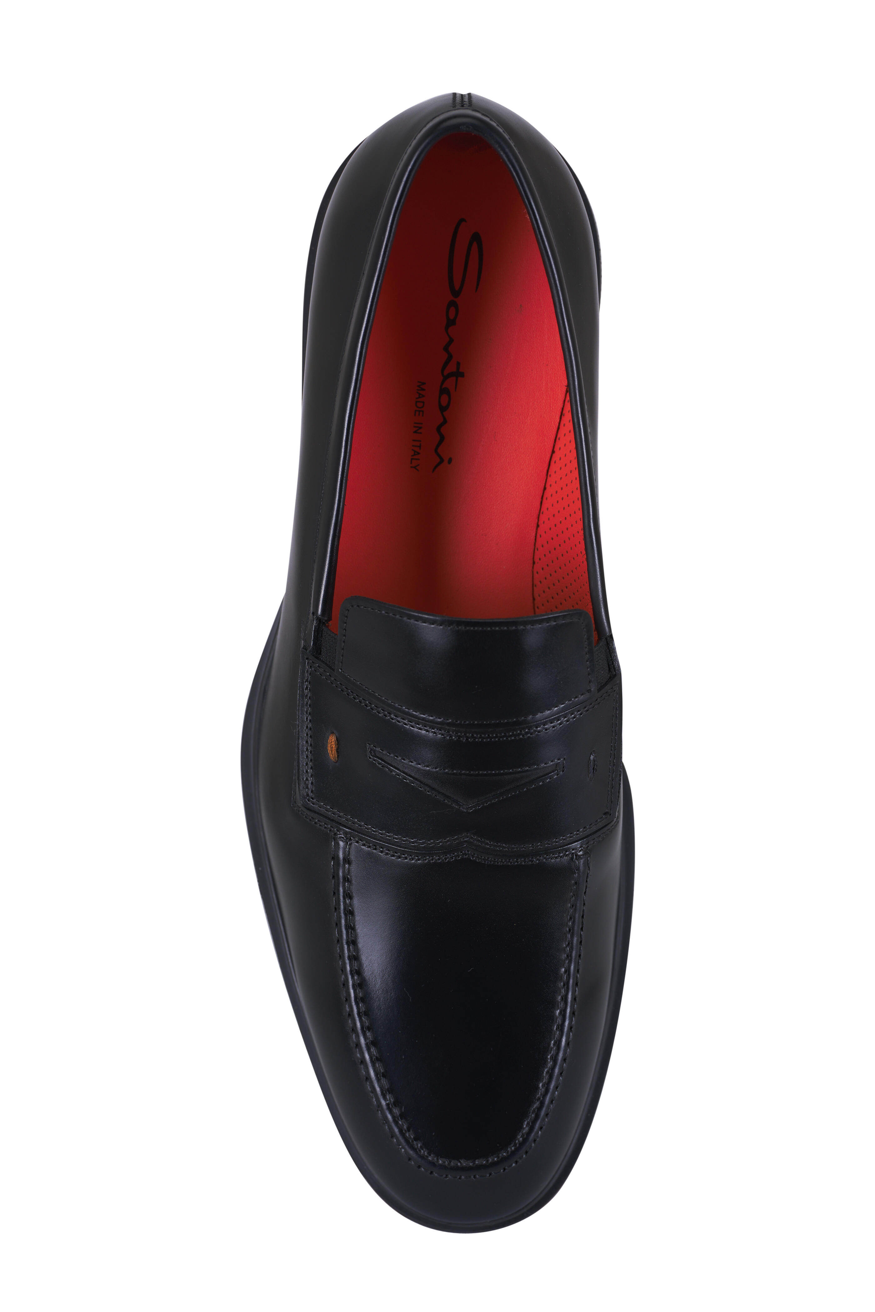 Santoni - Easy Black Leather Loafer