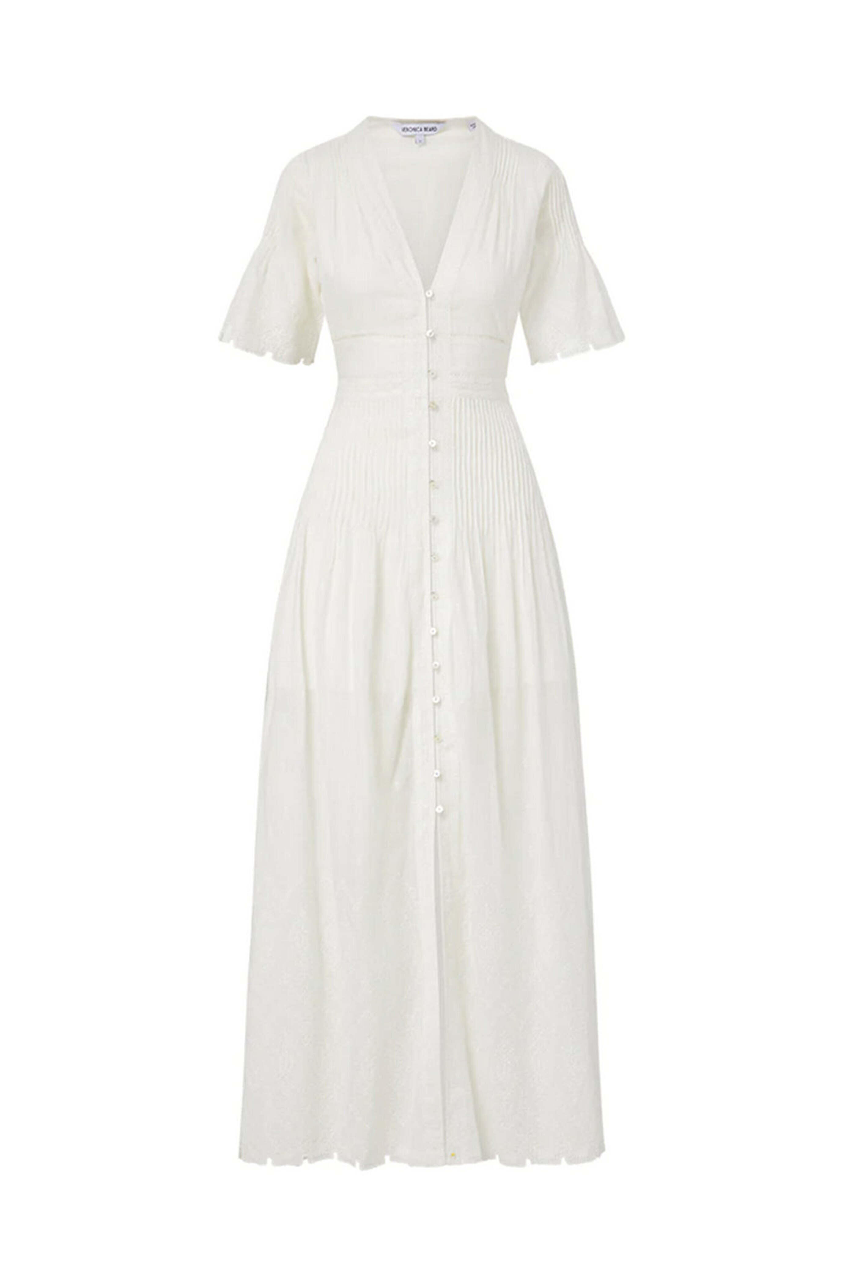 chinese dress ladies Lisette Cotton Poplin Midi Dress in White