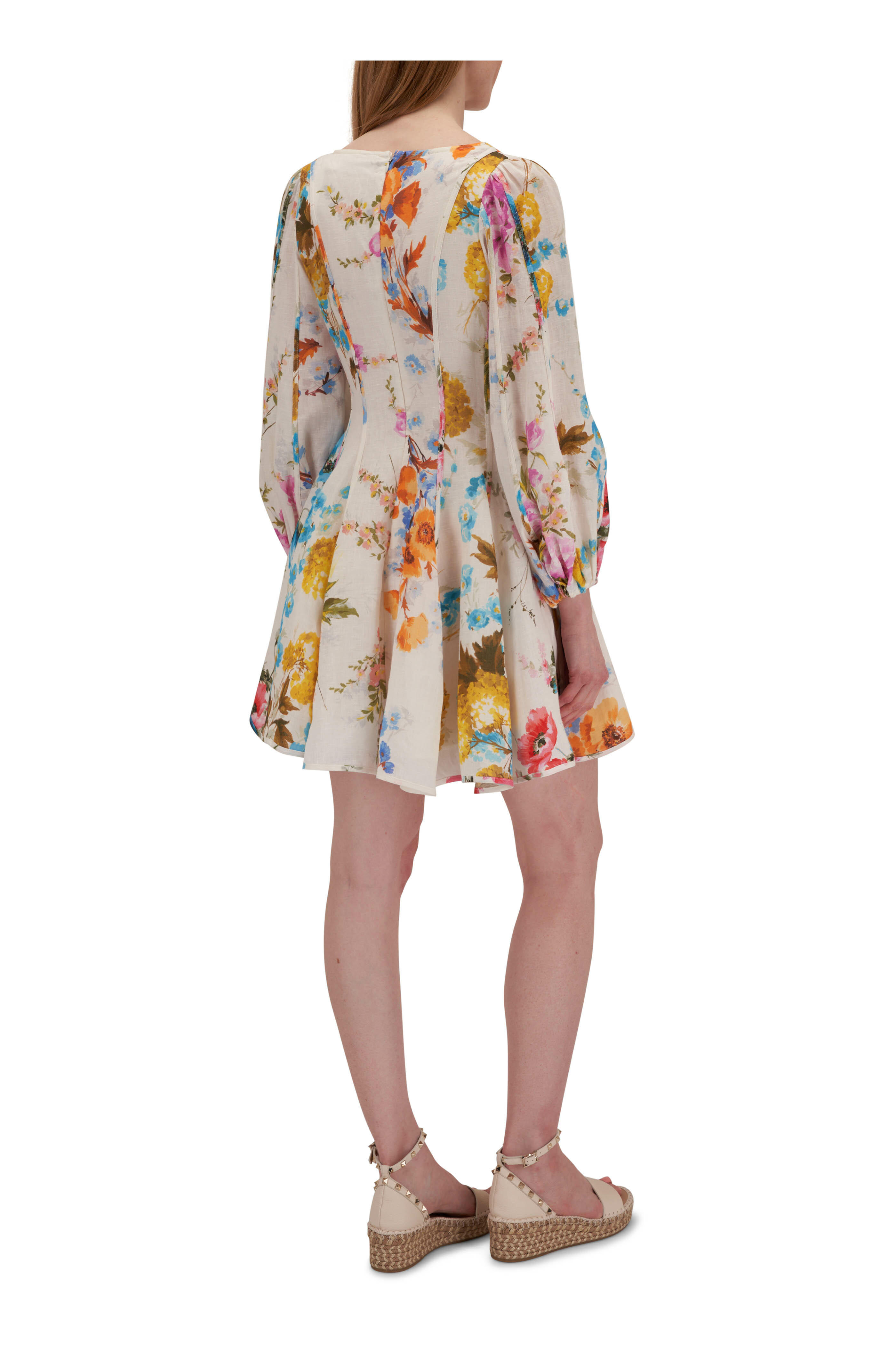 Zimmermann - Halcyon Spliced Panelled Linen Mini Dress