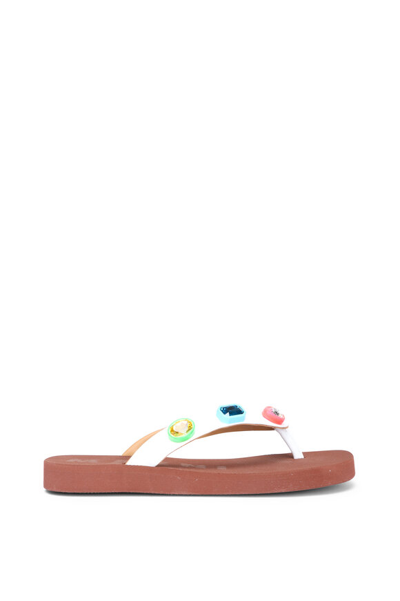Marni Lily White & Brown Gem Sandal - view 6
