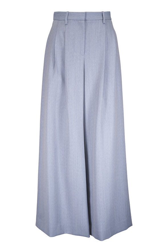 TWP Avery Blue Soft Finish Stretch Wool Pant