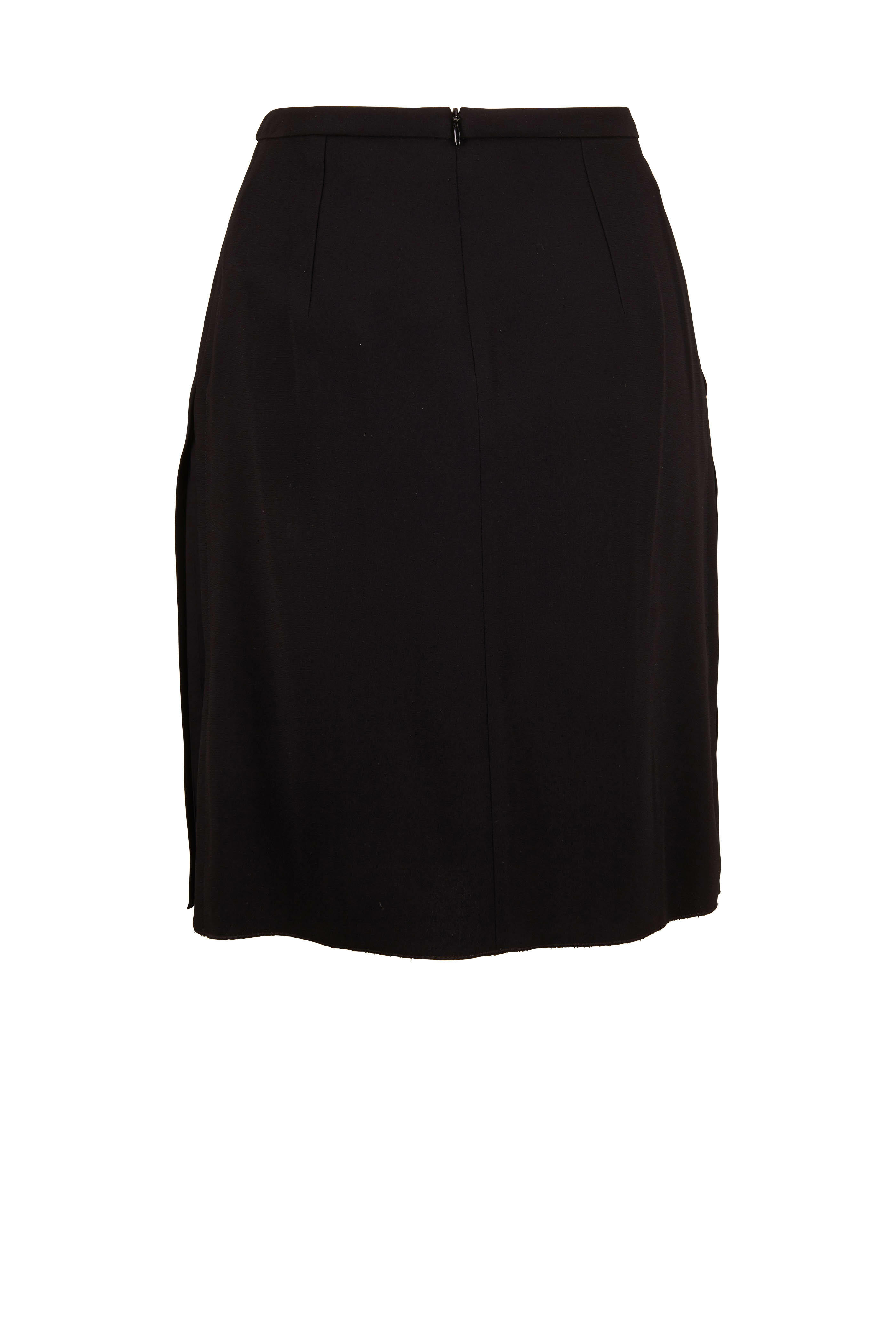 Paule Ka - Black Crepe Pleated Skirt