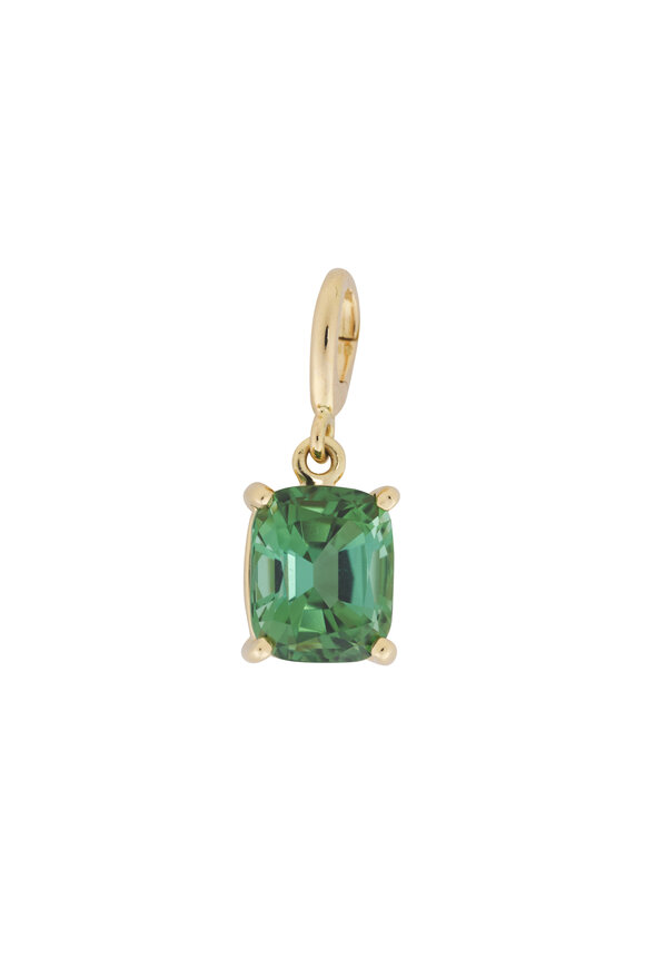 Aaron Henry 18k Yellow Gold Cushion Mint Tourmaline Enhancer