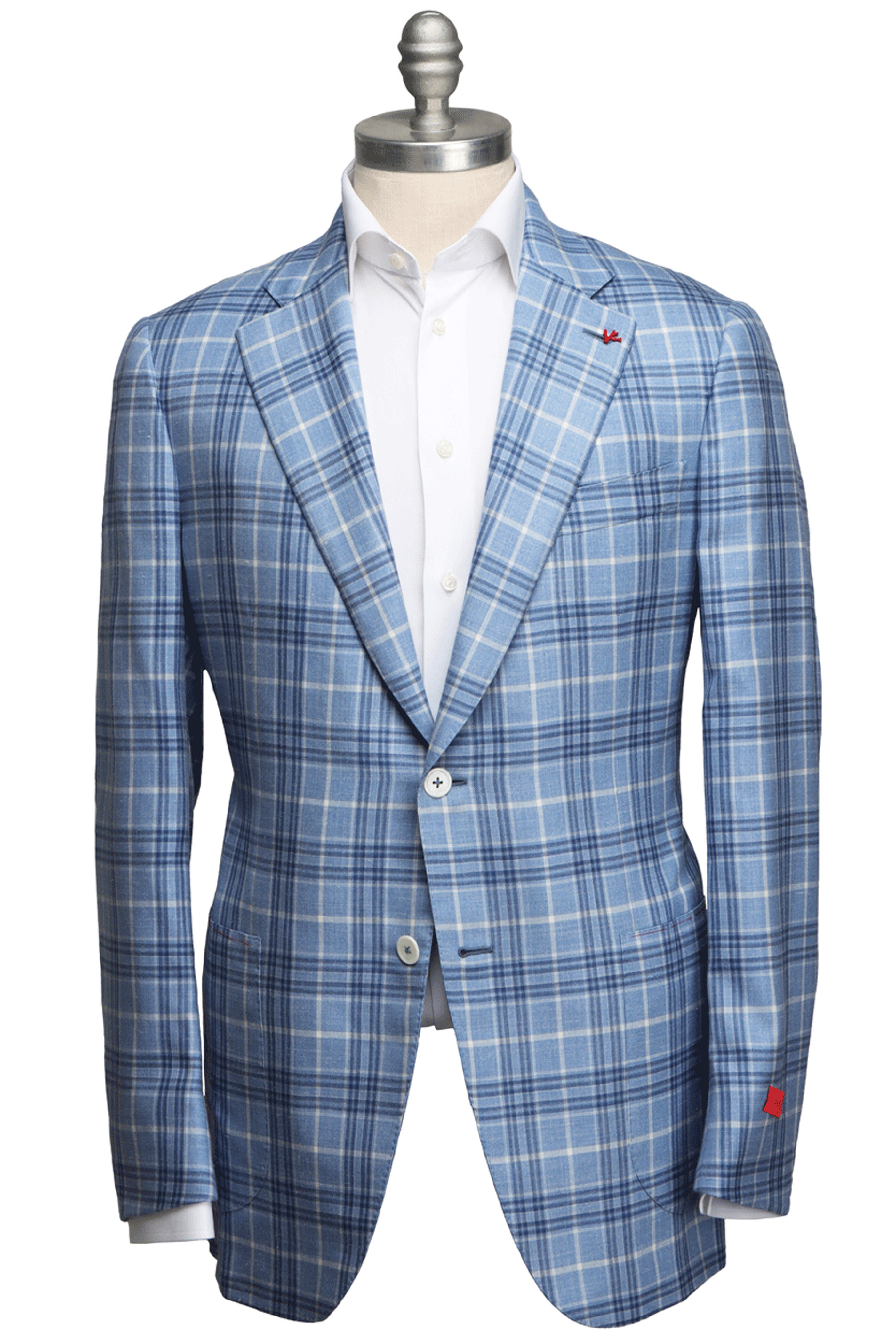 Isaia - Periwinkle Blue, Indigo & White Plaid Sportcoat