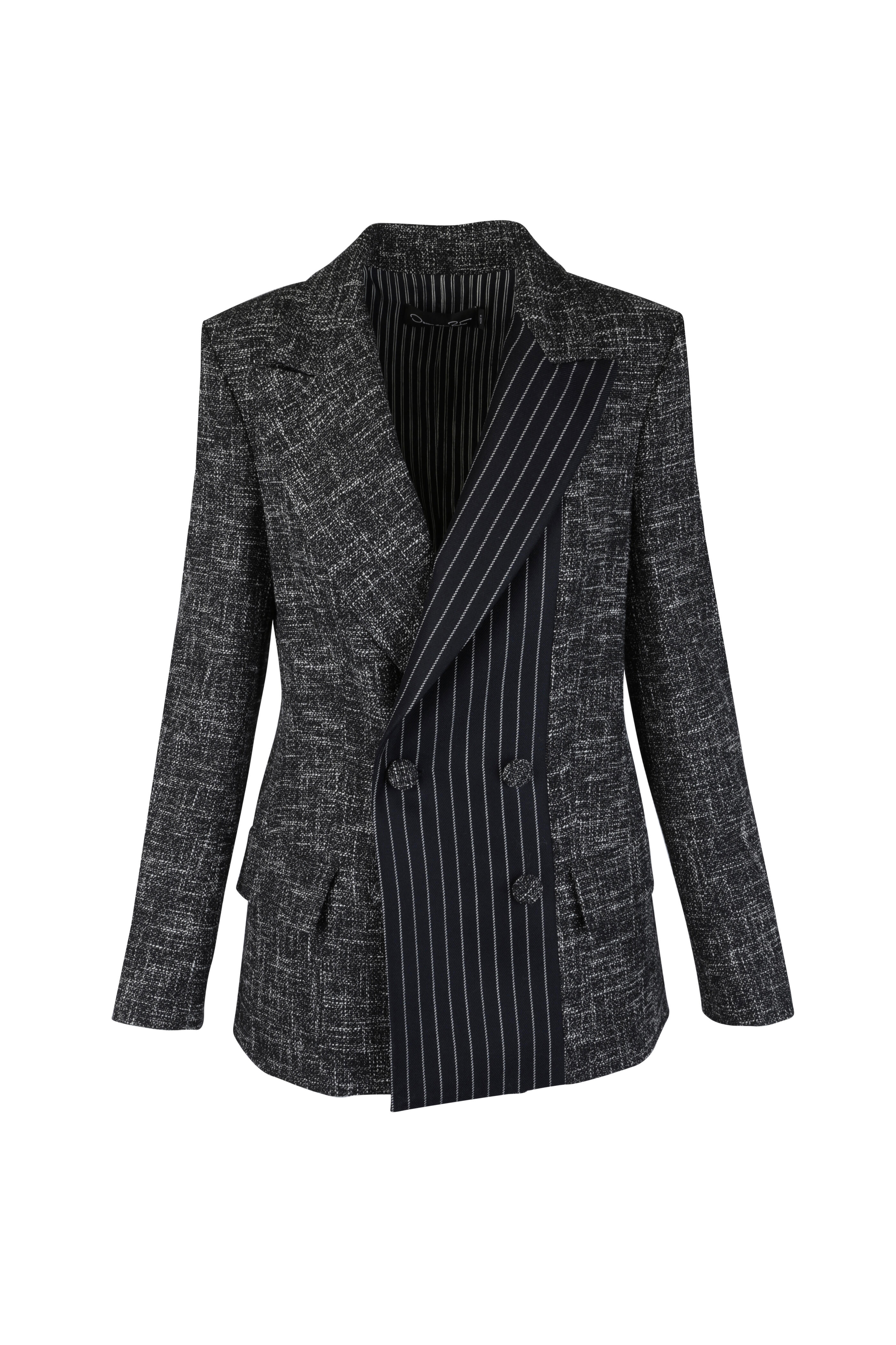 Oscar de la Renta - Midnight Pinstripe & Melange Jacket