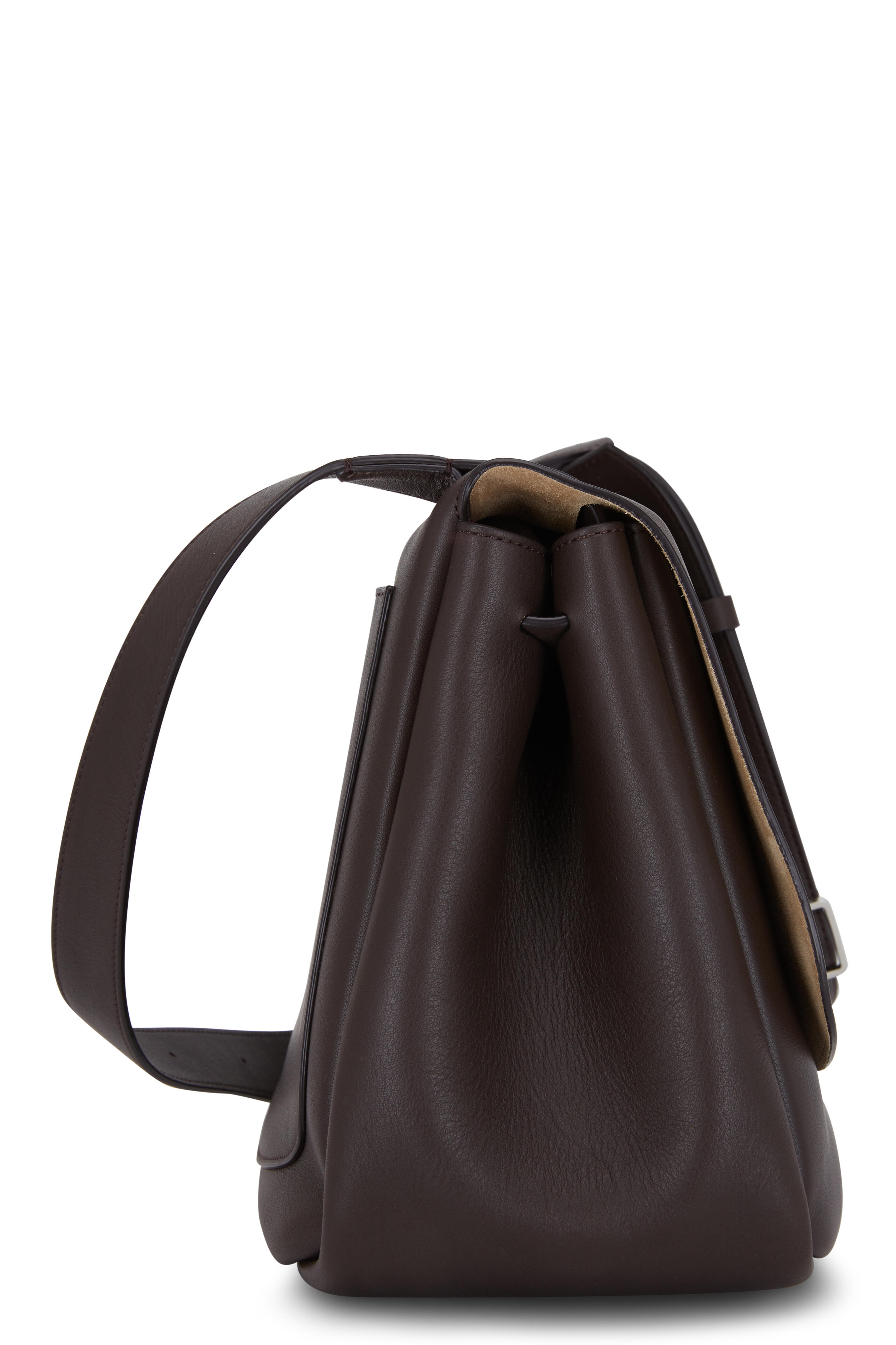 The Row - Mailbag Espresso Grained Leather Small Bag