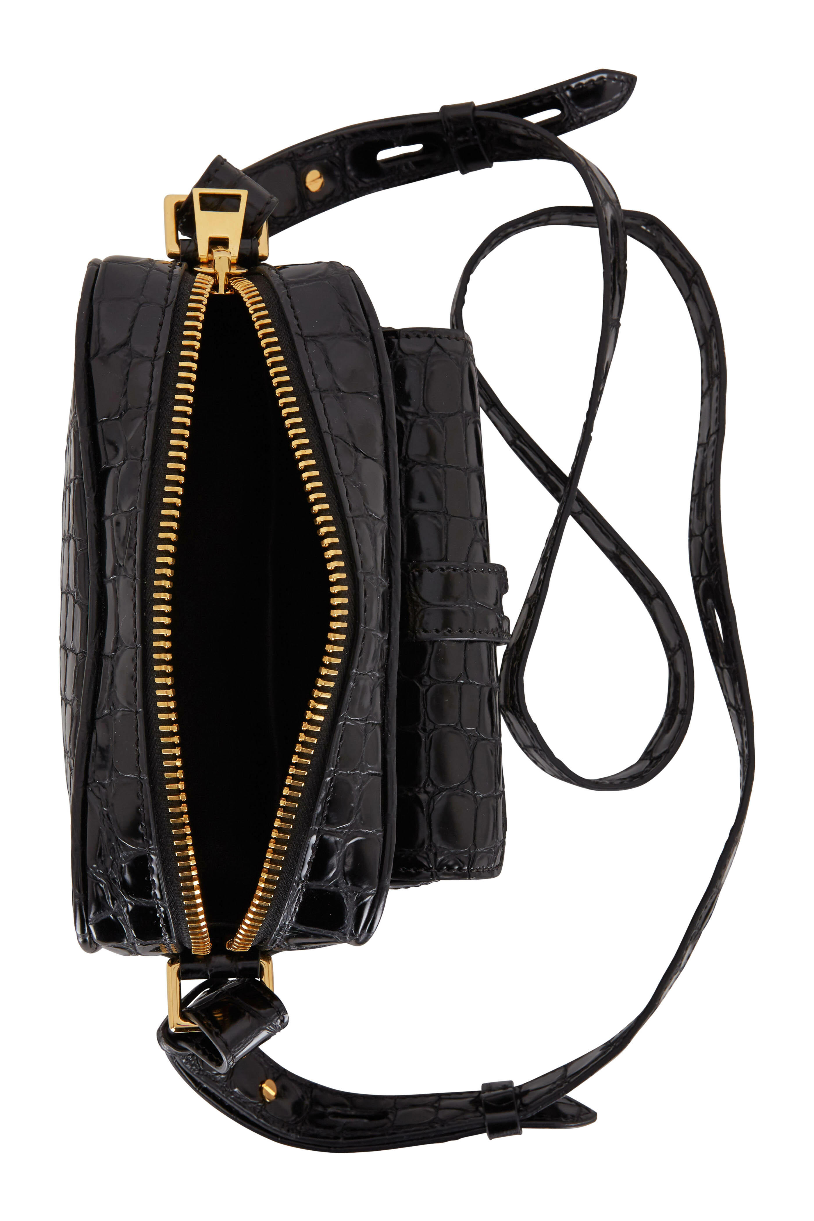Tom Ford - Black Embossed Camera Bag | Mitchell Stores